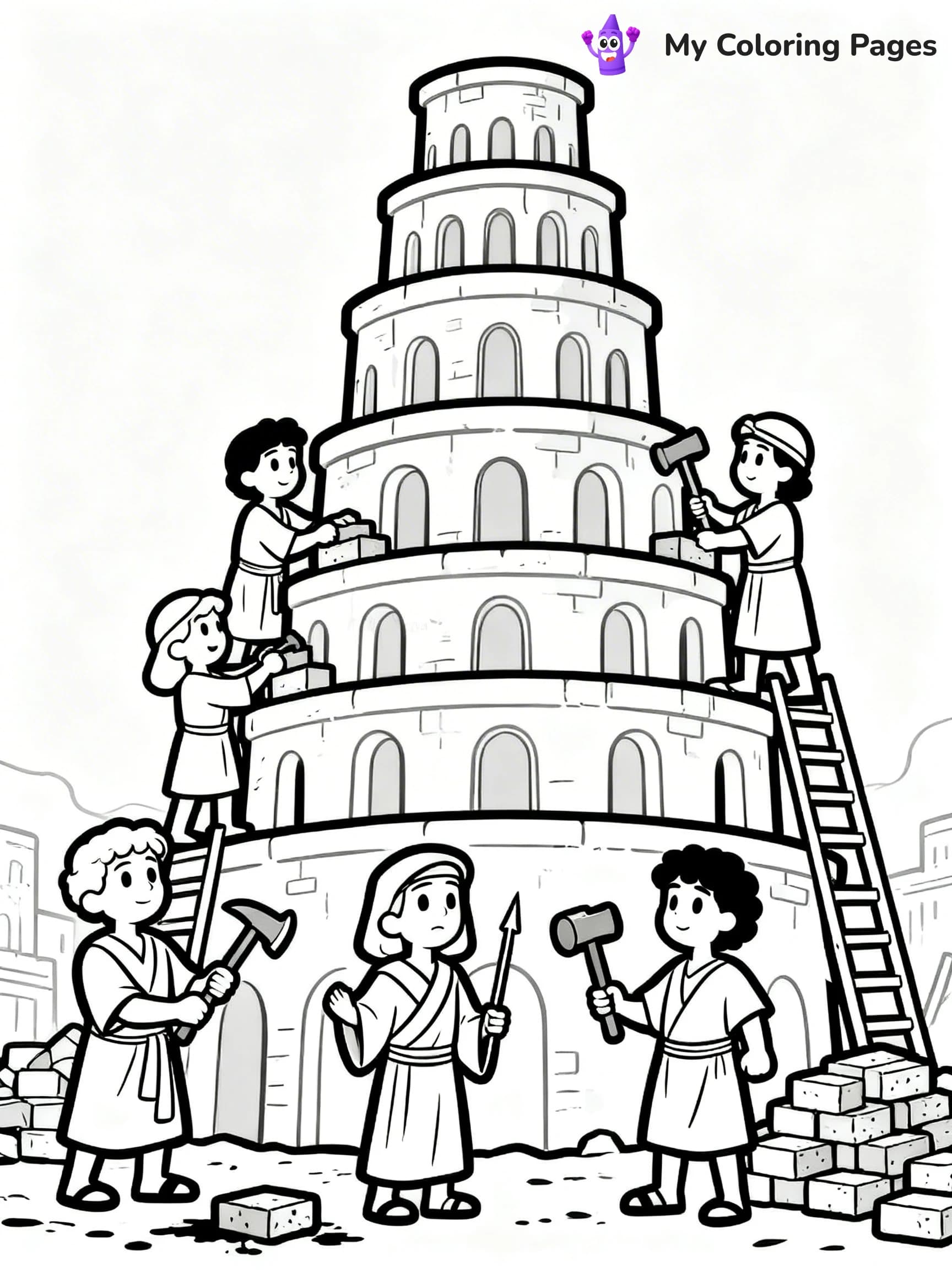Tower of Babel Coloring Pages - 13