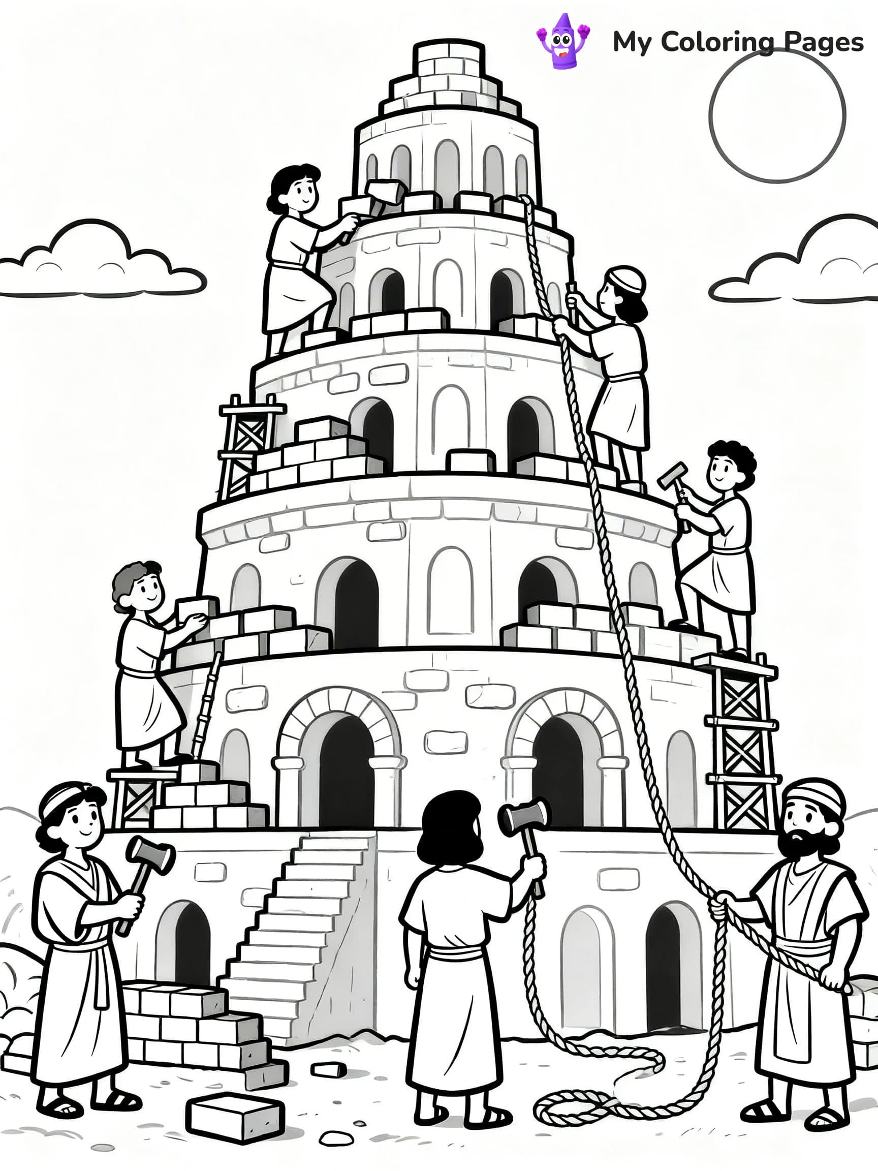 Tower of Babel Coloring Pages - 12