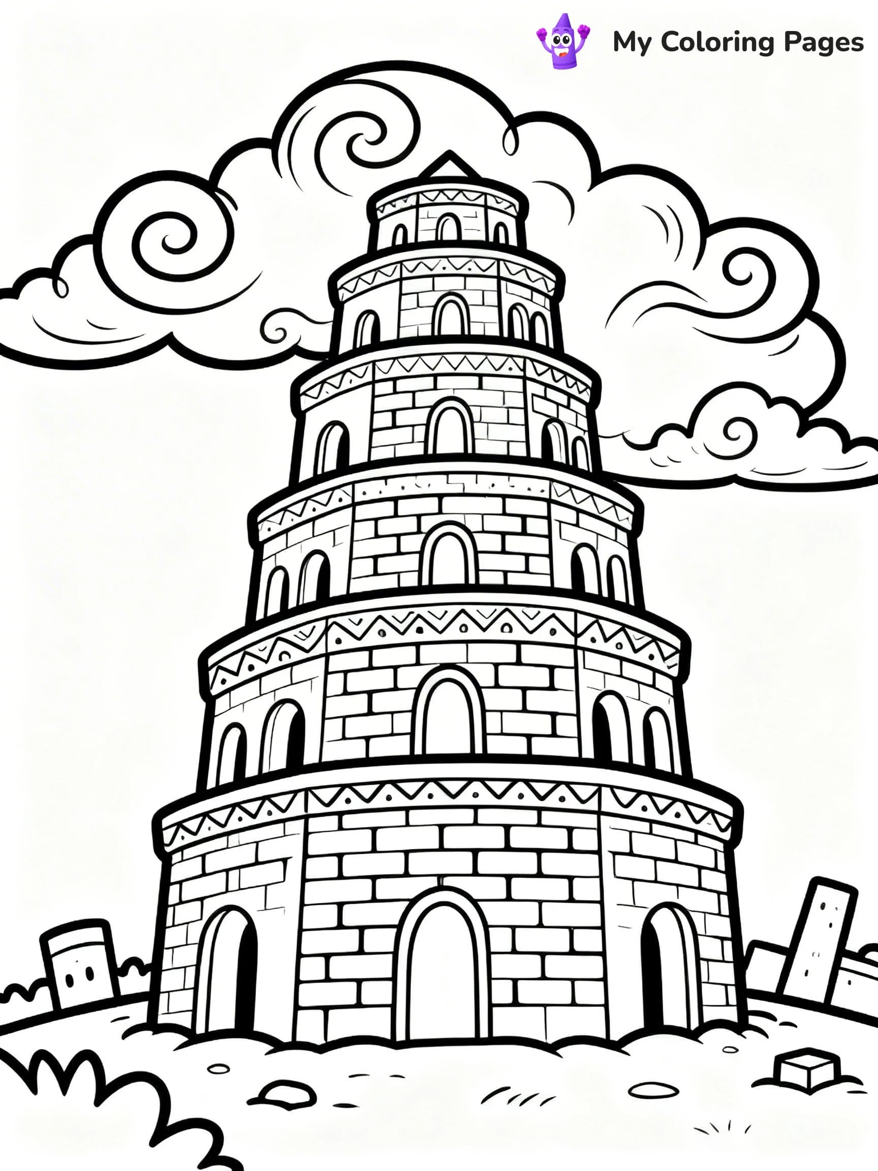 Tower of Babel Coloring Pages - 6