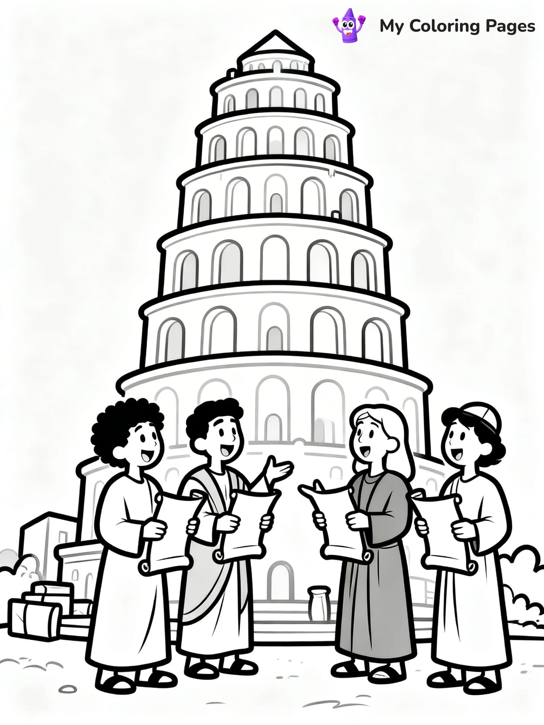 Tower of Babel Coloring Pages - 4