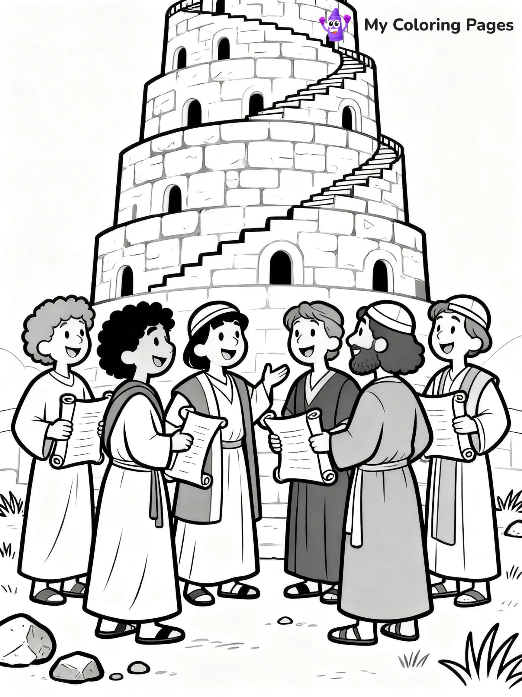 Tower of Babel Coloring Pages - 3