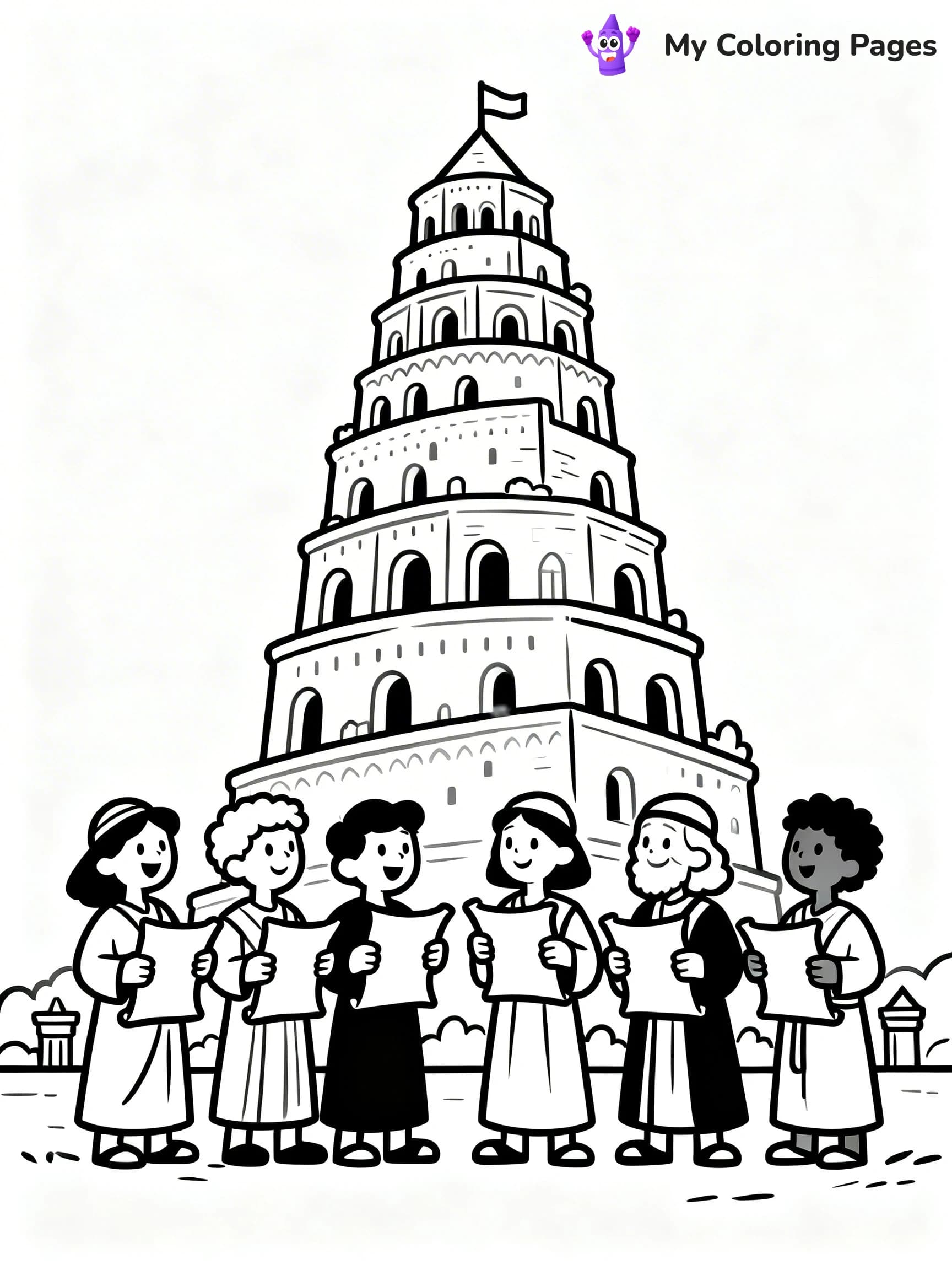 Tower of Babel Coloring Pages - 2