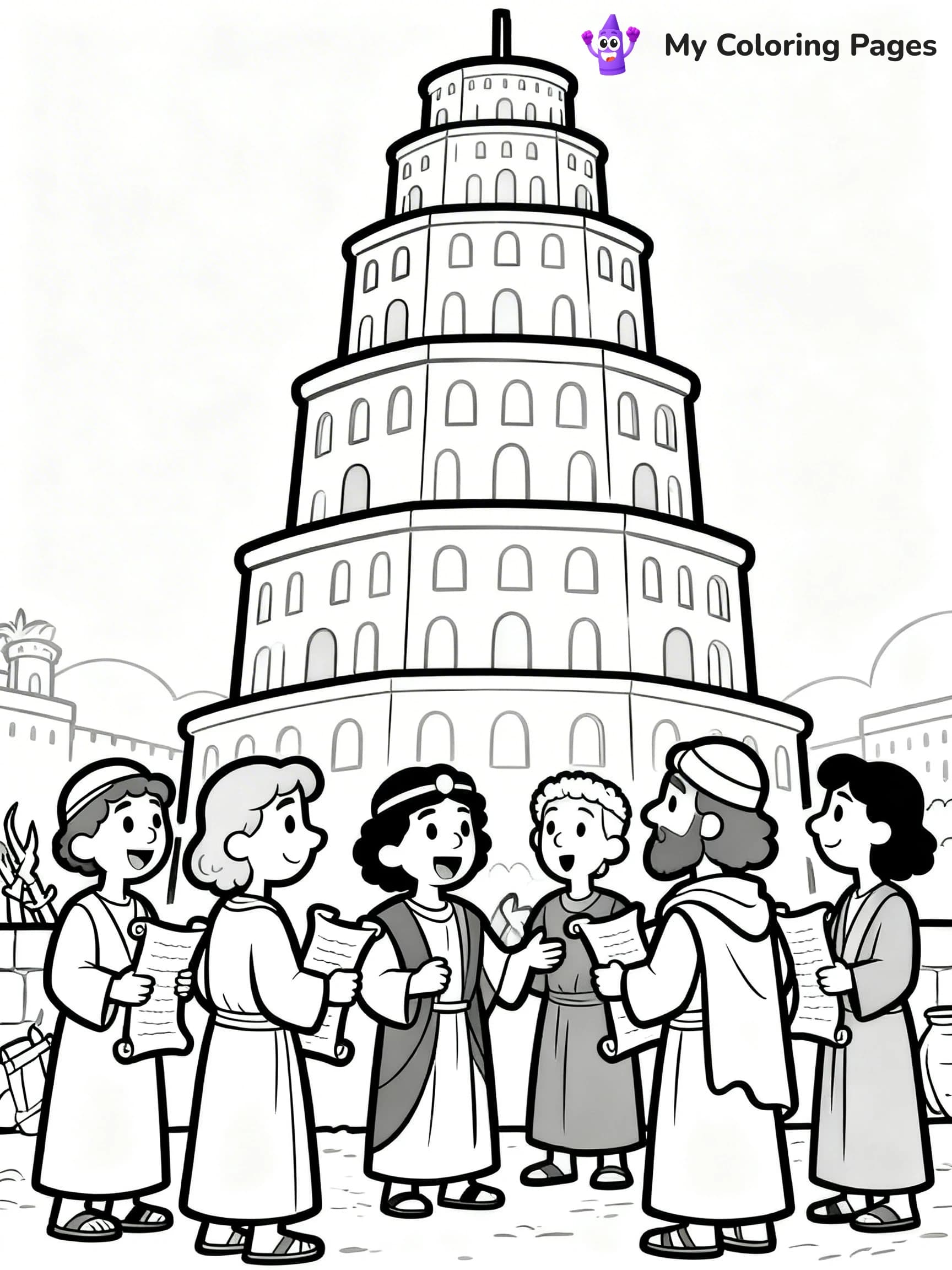 Tower of Babel Coloring Pages - 1