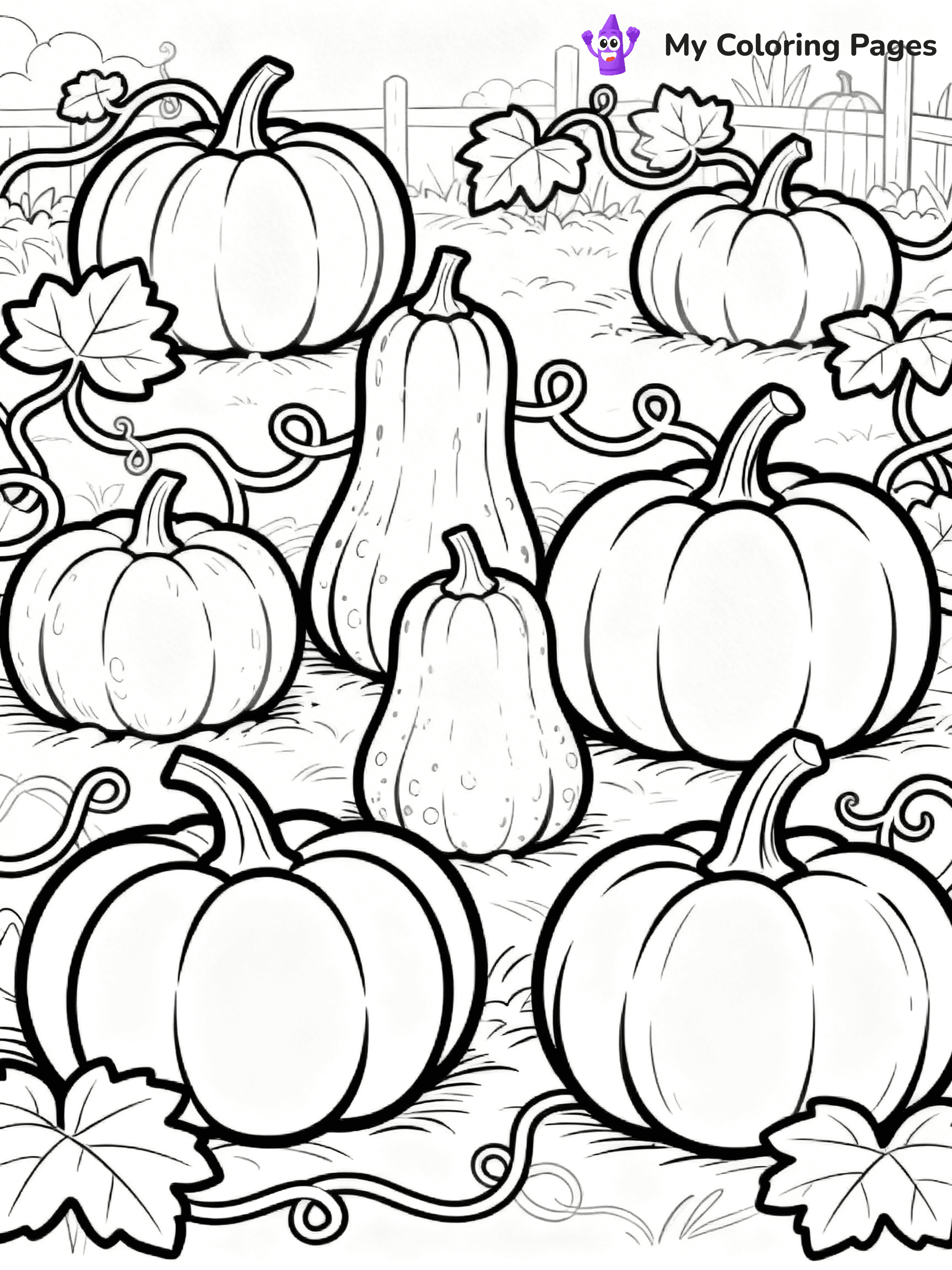 Easy Fall Coloring Pages - 42