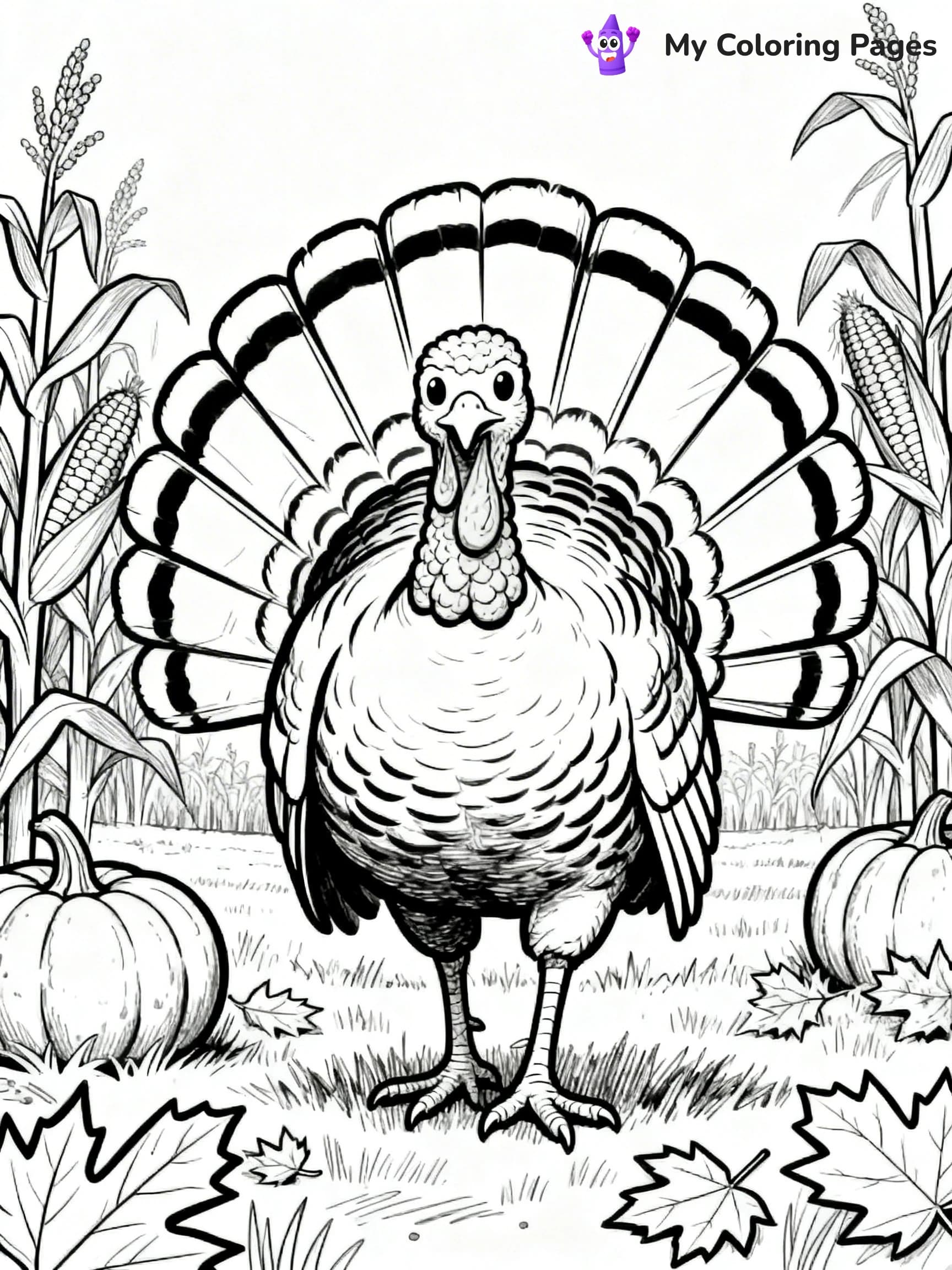 Easy Fall Coloring Pages - 8
