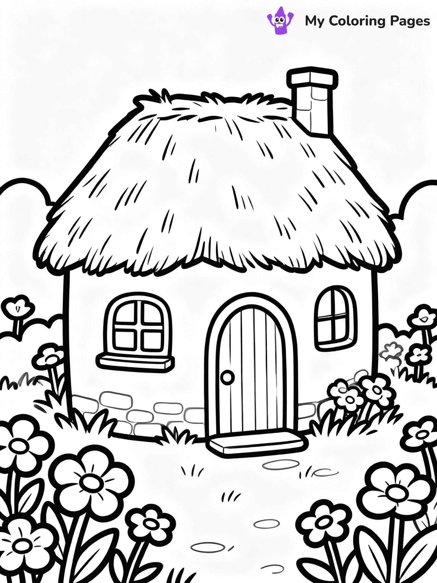 ⚠️ CRITICAL REQUIREMENT - ABSOLUTE BLACK AND WHITE ONLY ⚠️
This MUST be a BLACK AND WHITE line drawing ONLY. NO COLORS whatsoever.
- ONLY pure black lines (#000000) on pure white background (#FFFFFF)
- ABSOLUTELY NO colors, NO shading, NO gradients, NO grayscale
- If there are ANY colors in the output, the image is REJECTED
- This is a COLORING PAGE - meant to be COLORED IN by children
- The output must be UNCOLORED line art ready for coloring
⚠️ SUBJECT TO DRAW: Cozy cottage with thatched roof, surrounded by flowers, whimsical outline style
(REMEMBER: Output must be BLACK AND WHITE line art only, NOT colored!)
# COLORING PAGE: BLACK OUTLINES ONLY - WHITE BACKGROUND MANDATORY
Create a **coloring book page** using EXACTLY two values: black lines, white space.
## NON-NEGOTIABLE BINARY RULES
- **ONLY #000000 (black) and #FFFFFF (white)** - NO other values exist
- **EVERY PIXEL = BLACK OR WHITE** - no gray/shading/antialiasing
- **WHITE BACKGROUND MANDATORY** - entire canvas stays white
- **ALL SHAPES HOLLOW** - everything is empty outlines waiting to be colored
- **FORBIDDEN:** fills, shading, gradients, patterns, textures, colors
- **NO SOLID REGIONS** - if it's not a thin line, it's wrong
## Universal Line Standards
- Black outlines ONLY - thin, uniform weight
- Every shape completely empty inside
- Closed contours suitable for coloring
- Simple flat illustration - zero depth/3D/realism
- **Style:** Whimsical Doodle Art Alley - rounded, friendly outlines (unless specified)
## Everything = Outline Only
- Characters/animals: hollow shapes
- Objects/clothing: empty contours
- Backgrounds/scenery: line work only
- Natural elements: outlined forms
- Dark/night areas: don't exist (use outlined symbols)
- Textures/patterns: convert to simple lines
## The Test
Can a child color EVERY white space with crayons? If any area is pre-filled/shaded/gray or colored in, it FAILS. Every shape must be waiting to receive color.
**FINAL OUTPUT**: Binary coloring page. Black lines define shapes. White spaces ready for coloring. Nothing else exists. No exceptions. Print-ready.
⚠️ FINAL REMINDER: Draw the subject "Cozy cottage with thatched roof, surrounded by flowers, whimsical outline style" as BLACK AND WHITE line art. Zero colors in output.