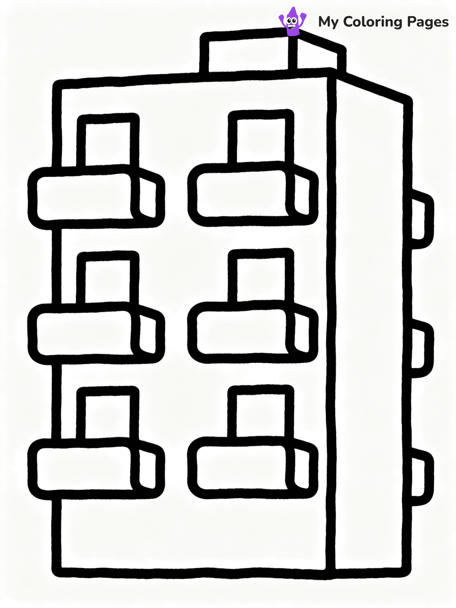 ⚠️ CRITICAL REQUIREMENT - ABSOLUTE BLACK AND WHITE ONLY ⚠️
This MUST be a BLACK AND WHITE line drawing ONLY. NO COLORS whatsoever.
- ONLY pure black lines (#000000) on pure white background (#FFFFFF)
- ABSOLUTELY NO colors, NO shading, NO gradients, NO grayscale
- If there are ANY colors in the output, the image is REJECTED
- This is a COLORING PAGE - meant to be COLORED IN by children
- The output must be UNCOLORED line art ready for coloring
⚠️ SUBJECT TO DRAW: Modern apartment building with balconies, geometric shapes, minimalistic outline style
(REMEMBER: Output must be BLACK AND WHITE line art only, NOT colored!)
# COLORING PAGE: BLACK OUTLINES ONLY - WHITE BACKGROUND MANDATORY
Create a **coloring book page** using EXACTLY two values: black lines, white space.
## NON-NEGOTIABLE BINARY RULES
- **ONLY #000000 (black) and #FFFFFF (white)** - NO other values exist
- **EVERY PIXEL = BLACK OR WHITE** - no gray/shading/antialiasing
- **WHITE BACKGROUND MANDATORY** - entire canvas stays white
- **ALL SHAPES HOLLOW** - everything is empty outlines waiting to be colored
- **FORBIDDEN:** fills, shading, gradients, patterns, textures, colors
- **NO SOLID REGIONS** - if it's not a thin line, it's wrong
## Universal Line Standards
- Black outlines ONLY - thin, uniform weight
- Every shape completely empty inside
- Closed contours suitable for coloring
- Simple flat illustration - zero depth/3D/realism
- **Style:** Whimsical Doodle Art Alley - rounded, friendly outlines (unless specified)
## Everything = Outline Only
- Characters/animals: hollow shapes
- Objects/clothing: empty contours
- Backgrounds/scenery: line work only
- Natural elements: outlined forms
- Dark/night areas: don't exist (use outlined symbols)
- Textures/patterns: convert to simple lines
## The Test
Can a child color EVERY white space with crayons? If any area is pre-filled/shaded/gray or colored in, it FAILS. Every shape must be waiting to receive color.
**FINAL OUTPUT**: Binary coloring page. Black lines define shapes. White spaces ready for coloring. Nothing else exists. No exceptions. Print-ready.
⚠️ FINAL REMINDER: Draw the subject "Modern apartment building with balconies, geometric shapes, minimalistic outline style" as BLACK AND WHITE line art. Zero colors in output.