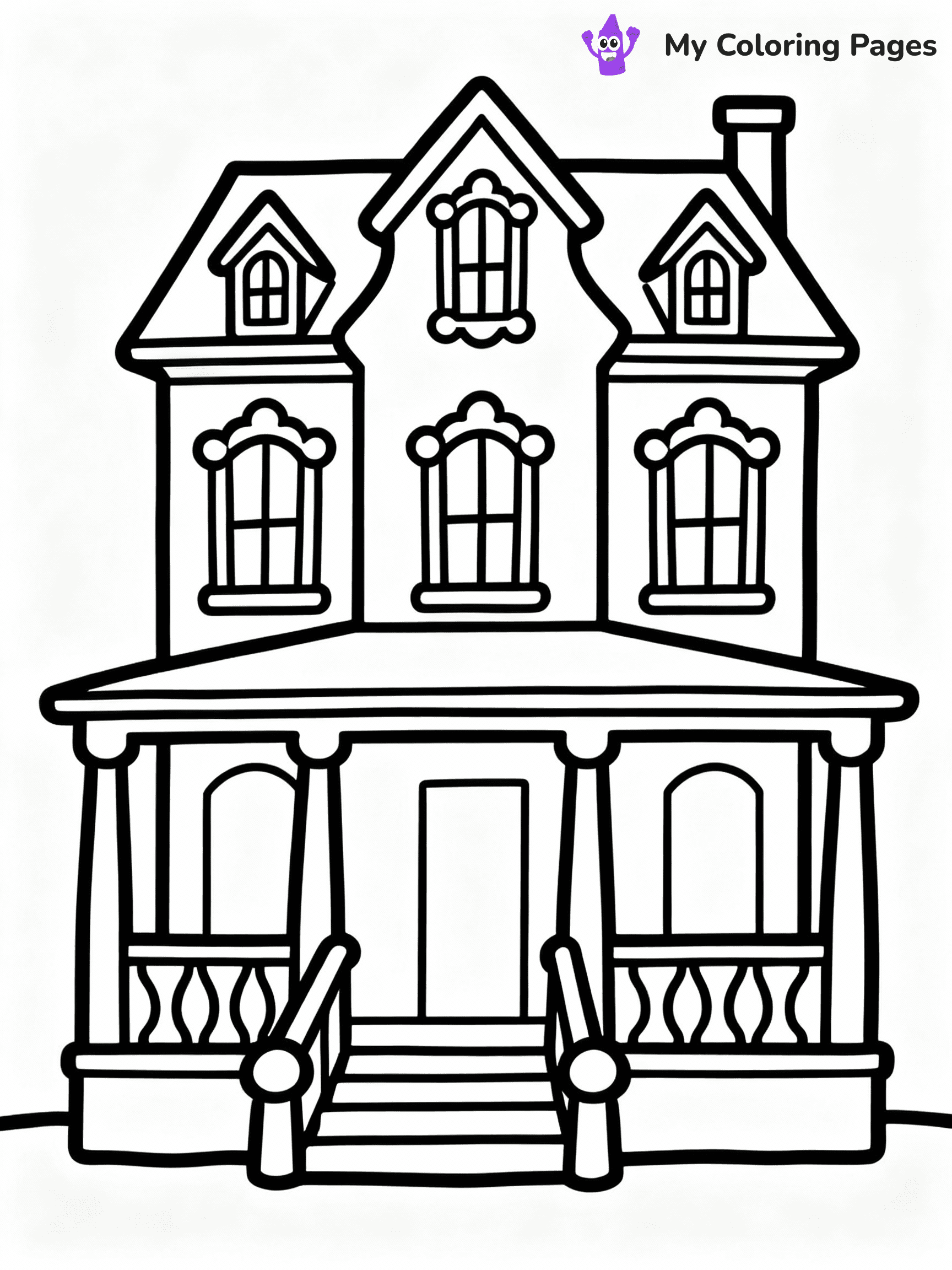 ⚠️ CRITICAL REQUIREMENT - ABSOLUTE BLACK AND WHITE ONLY ⚠️
This MUST be a BLACK AND WHITE line drawing ONLY. NO COLORS whatsoever.
- ONLY pure black lines (#000000) on pure white background (#FFFFFF)
- ABSOLUTELY NO colors, NO shading, NO gradients, NO grayscale
- If there are ANY colors in the output, the image is REJECTED
- This is a COLORING PAGE - meant to be COLORED IN by children
- The output must be UNCOLORED line art ready for coloring
⚠️ SUBJECT TO DRAW: Charming mansion with ornate windows, large porch, vintage outline style
(REMEMBER: Output must be BLACK AND WHITE line art only, NOT colored!)
# COLORING PAGE: BLACK OUTLINES ONLY - WHITE BACKGROUND MANDATORY
Create a **coloring book page** using EXACTLY two values: black lines, white space.
## NON-NEGOTIABLE BINARY RULES
- **ONLY #000000 (black) and #FFFFFF (white)** - NO other values exist
- **EVERY PIXEL = BLACK OR WHITE** - no gray/shading/antialiasing
- **WHITE BACKGROUND MANDATORY** - entire canvas stays white
- **ALL SHAPES HOLLOW** - everything is empty outlines waiting to be colored
- **FORBIDDEN:** fills, shading, gradients, patterns, textures, colors
- **NO SOLID REGIONS** - if it's not a thin line, it's wrong
## Universal Line Standards
- Black outlines ONLY - thin, uniform weight
- Every shape completely empty inside
- Closed contours suitable for coloring
- Simple flat illustration - zero depth/3D/realism
- **Style:** Whimsical Doodle Art Alley - rounded, friendly outlines (unless specified)
## Everything = Outline Only
- Characters/animals: hollow shapes
- Objects/clothing: empty contours
- Backgrounds/scenery: line work only
- Natural elements: outlined forms
- Dark/night areas: don't exist (use outlined symbols)
- Textures/patterns: convert to simple lines
## The Test
Can a child color EVERY white space with crayons? If any area is pre-filled/shaded/gray or colored in, it FAILS. Every shape must be waiting to receive color.
**FINAL OUTPUT**: Binary coloring page. Black lines define shapes. White spaces ready for coloring. Nothing else exists. No exceptions. Print-ready.
⚠️ FINAL REMINDER: Draw the subject "Charming mansion with ornate windows, large porch, vintage outline style" as BLACK AND WHITE line art. Zero colors in output.