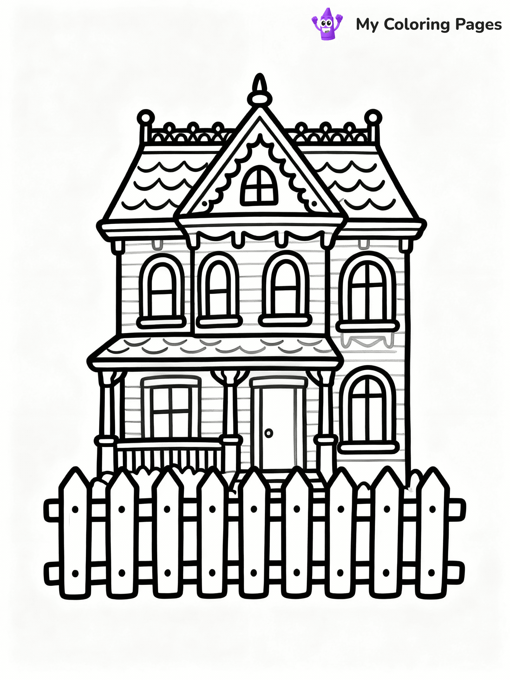 ⚠️ CRITICAL REQUIREMENT - ABSOLUTE BLACK AND WHITE ONLY ⚠️
This MUST be a BLACK AND WHITE line drawing ONLY. NO COLORS whatsoever.
- ONLY pure black lines (#000000) on pure white background (#FFFFFF)
- ABSOLUTELY NO colors, NO shading, NO gradients, NO grayscale
- If there are ANY colors in the output, the image is REJECTED
- This is a COLORING PAGE - meant to be COLORED IN by children
- The output must be UNCOLORED line art ready for coloring
⚠️ SUBJECT TO DRAW: Victorian house with intricate details, picket fence in front, classic outline style
(REMEMBER: Output must be BLACK AND WHITE line art only, NOT colored!)
# COLORING PAGE: BLACK OUTLINES ONLY - WHITE BACKGROUND MANDATORY
Create a **coloring book page** using EXACTLY two values: black lines, white space.
## NON-NEGOTIABLE BINARY RULES
- **ONLY #000000 (black) and #FFFFFF (white)** - NO other values exist
- **EVERY PIXEL = BLACK OR WHITE** - no gray/shading/antialiasing
- **WHITE BACKGROUND MANDATORY** - entire canvas stays white
- **ALL SHAPES HOLLOW** - everything is empty outlines waiting to be colored
- **FORBIDDEN:** fills, shading, gradients, patterns, textures, colors
- **NO SOLID REGIONS** - if it's not a thin line, it's wrong
## Universal Line Standards
- Black outlines ONLY - thin, uniform weight
- Every shape completely empty inside
- Closed contours suitable for coloring
- Simple flat illustration - zero depth/3D/realism
- **Style:** Whimsical Doodle Art Alley - rounded, friendly outlines (unless specified)
## Everything = Outline Only
- Characters/animals: hollow shapes
- Objects/clothing: empty contours
- Backgrounds/scenery: line work only
- Natural elements: outlined forms
- Dark/night areas: don't exist (use outlined symbols)
- Textures/patterns: convert to simple lines
## The Test
Can a child color EVERY white space with crayons? If any area is pre-filled/shaded/gray or colored in, it FAILS. Every shape must be waiting to receive color.
**FINAL OUTPUT**: Binary coloring page. Black lines define shapes. White spaces ready for coloring. Nothing else exists. No exceptions. Print-ready.
⚠️ FINAL REMINDER: Draw the subject "Victorian house with intricate details, picket fence in front, classic outline style" as BLACK AND WHITE line art. Zero colors in output.