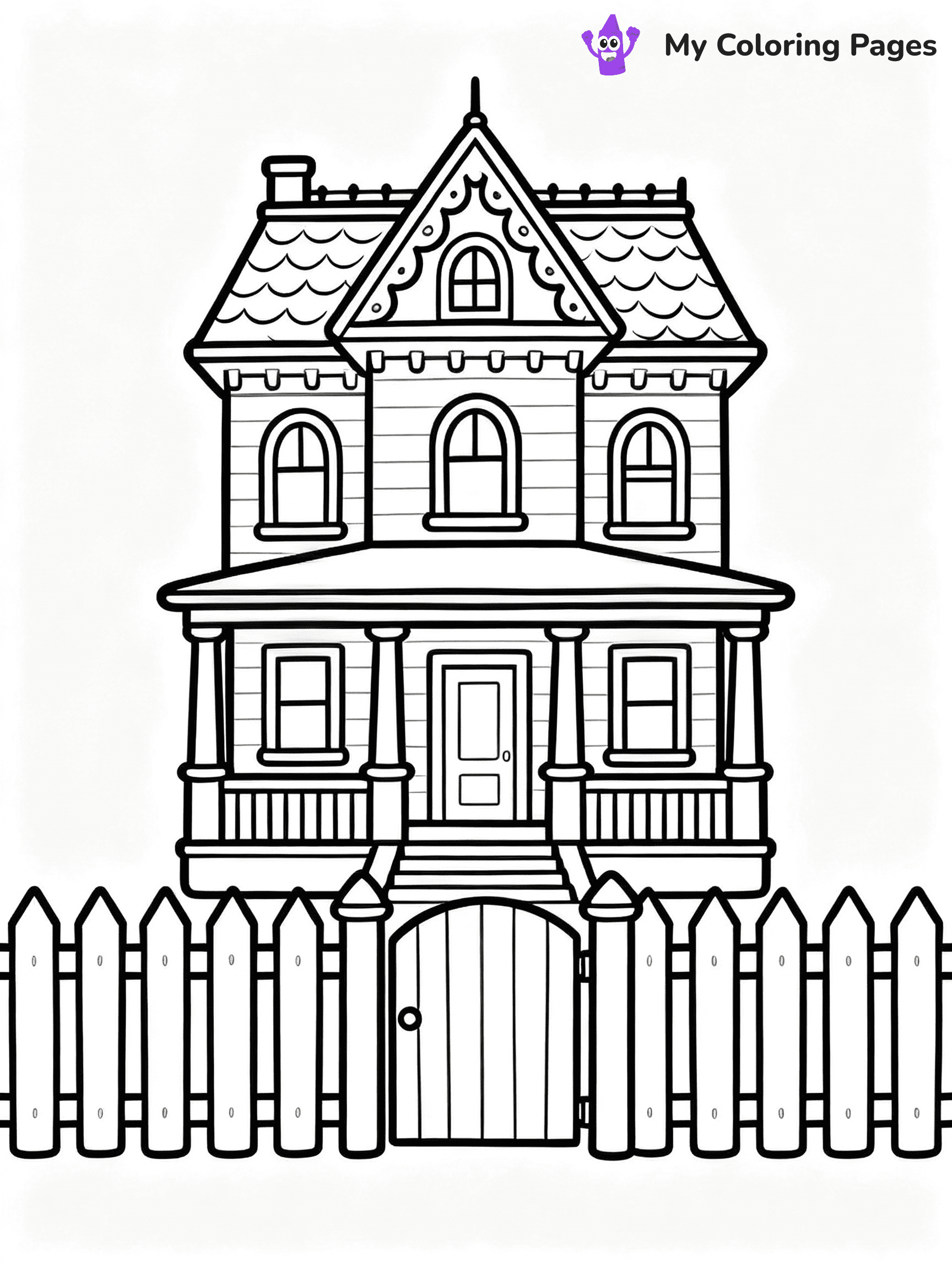 ⚠️ CRITICAL REQUIREMENT - ABSOLUTE BLACK AND WHITE ONLY ⚠️
This MUST be a BLACK AND WHITE line drawing ONLY. NO COLORS whatsoever.
- ONLY pure black lines (#000000) on pure white background (#FFFFFF)
- ABSOLUTELY NO colors, NO shading, NO gradients, NO grayscale
- If there are ANY colors in the output, the image is REJECTED
- This is a COLORING PAGE - meant to be COLORED IN by children
- The output must be UNCOLORED line art ready for coloring
⚠️ SUBJECT TO DRAW: Victorian house with intricate details, picket fence in front, classic outline style
(REMEMBER: Output must be BLACK AND WHITE line art only, NOT colored!)
# COLORING PAGE: BLACK OUTLINES ONLY - WHITE BACKGROUND MANDATORY
Create a **coloring book page** using EXACTLY two values: black lines, white space.
## NON-NEGOTIABLE BINARY RULES
- **ONLY #000000 (black) and #FFFFFF (white)** - NO other values exist
- **EVERY PIXEL = BLACK OR WHITE** - no gray/shading/antialiasing
- **WHITE BACKGROUND MANDATORY** - entire canvas stays white
- **ALL SHAPES HOLLOW** - everything is empty outlines waiting to be colored
- **FORBIDDEN:** fills, shading, gradients, patterns, textures, colors
- **NO SOLID REGIONS** - if it's not a thin line, it's wrong
## Universal Line Standards
- Black outlines ONLY - thin, uniform weight
- Every shape completely empty inside
- Closed contours suitable for coloring
- Simple flat illustration - zero depth/3D/realism
- **Style:** Whimsical Doodle Art Alley - rounded, friendly outlines (unless specified)
## Everything = Outline Only
- Characters/animals: hollow shapes
- Objects/clothing: empty contours
- Backgrounds/scenery: line work only
- Natural elements: outlined forms
- Dark/night areas: don't exist (use outlined symbols)
- Textures/patterns: convert to simple lines
## The Test
Can a child color EVERY white space with crayons? If any area is pre-filled/shaded/gray or colored in, it FAILS. Every shape must be waiting to receive color.
**FINAL OUTPUT**: Binary coloring page. Black lines define shapes. White spaces ready for coloring. Nothing else exists. No exceptions. Print-ready.
⚠️ FINAL REMINDER: Draw the subject "Victorian house with intricate details, picket fence in front, classic outline style" as BLACK AND WHITE line art. Zero colors in output.