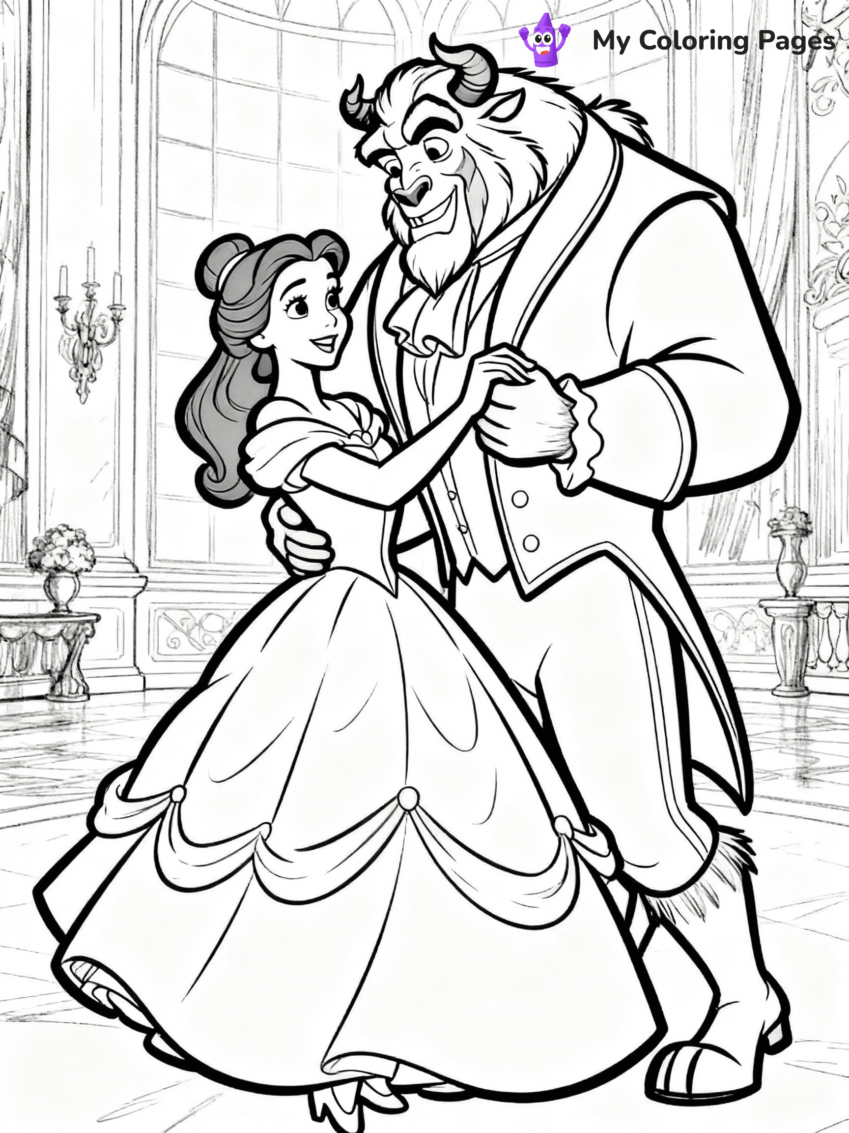 Beauty And The Beast Coloring Pages - 1