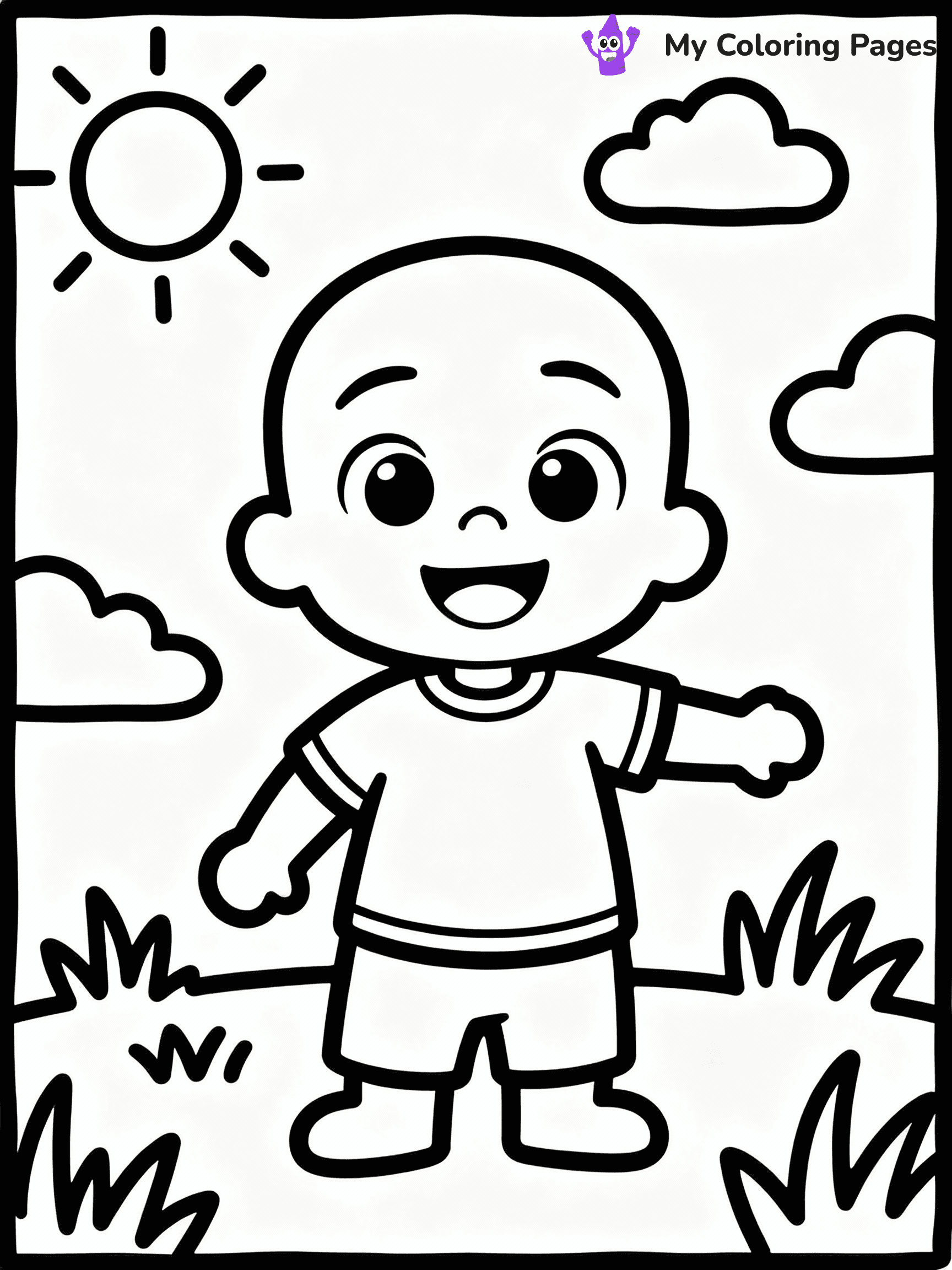 ⚠️ CRITICAL REQUIREMENT - ABSOLUTE BLACK AND WHITE ONLY ⚠️
This MUST be a BLACK AND WHITE line drawing ONLY. NO COLORS whatsoever.
- ONLY pure black lines (#000000) on pure white background (#FFFFFF)
- ABSOLUTELY NO colors, NO shading, NO gradients, NO grayscale
- If there are ANY colors in the output, the image is REJECTED
- This is a COLORING PAGE - meant to be COLORED IN by children
- The output must be UNCOLORED line art ready for coloring
⚠️ SUBJECT TO DRAW: Cocomelon
(REMEMBER: Output must be BLACK AND WHITE line art only, NOT colored!)
# COLORING PAGE: BLACK OUTLINES ONLY - WHITE BACKGROUND MANDATORY
Create a **coloring book page** using EXACTLY two values: black lines, white space.
## NON-NEGOTIABLE BINARY RULES
- **ONLY #000000 (black) and #FFFFFF (white)** - NO other values exist
- **EVERY PIXEL = BLACK OR WHITE** - no gray/shading/antialiasing
- **WHITE BACKGROUND MANDATORY** - entire canvas stays white
- **ALL SHAPES HOLLOW** - everything is empty outlines waiting to be colored
- **FORBIDDEN:** fills, shading, gradients, patterns, textures, colors
- **NO SOLID REGIONS** - if it's not a thin line, it's wrong
## Universal Line Standards
- Black outlines ONLY - thin, uniform weight
- Every shape completely empty inside
- Closed contours suitable for coloring
- Simple flat illustration - zero depth/3D/realism
- **Style:** Whimsical Doodle Art Alley - rounded, friendly outlines (unless specified)
## Everything = Outline Only
- Characters/animals: hollow shapes
- Objects/clothing: empty contours
- Backgrounds/scenery: line work only
- Natural elements: outlined forms
- Dark/night areas: don't exist (use outlined symbols)
- Textures/patterns: convert to simple lines
## The Test
Can a child color EVERY white space with crayons? If any area is pre-filled/shaded/gray or colored in, it FAILS. Every shape must be waiting to receive color.
**FINAL OUTPUT**: Binary coloring page. Black lines define shapes. White spaces ready for coloring. Nothing else exists. No exceptions. Print-ready.
⚠️ FINAL REMINDER: Draw the subject "Cocomelon" as BLACK AND WHITE line art. Zero colors in output.