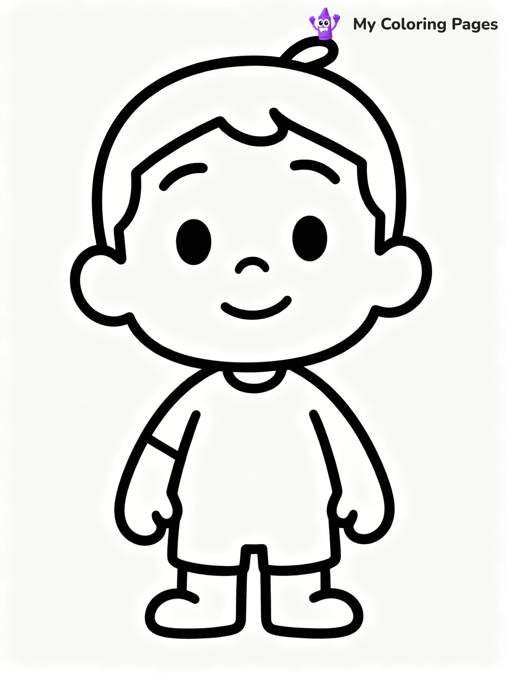 ⚠️ CRITICAL REQUIREMENT - ABSOLUTE BLACK AND WHITE ONLY ⚠️
This MUST be a BLACK AND WHITE line drawing ONLY. NO COLORS whatsoever.
- ONLY pure black lines (#000000) on pure white background (#FFFFFF)
- ABSOLUTELY NO colors, NO shading, NO gradients, NO grayscale
- If there are ANY colors in the output, the image is REJECTED
- This is a COLORING PAGE - meant to be COLORED IN by children
- The output must be UNCOLORED line art ready for coloring
⚠️ SUBJECT TO DRAW: Cocomelon
(REMEMBER: Output must be BLACK AND WHITE line art only, NOT colored!)
# COLORING PAGE: BLACK OUTLINES ONLY - WHITE BACKGROUND MANDATORY
Create a **coloring book page** using EXACTLY two values: black lines, white space.
## NON-NEGOTIABLE BINARY RULES
- **ONLY #000000 (black) and #FFFFFF (white)** - NO other values exist
- **EVERY PIXEL = BLACK OR WHITE** - no gray/shading/antialiasing
- **WHITE BACKGROUND MANDATORY** - entire canvas stays white
- **ALL SHAPES HOLLOW** - everything is empty outlines waiting to be colored
- **FORBIDDEN:** fills, shading, gradients, patterns, textures, colors
- **NO SOLID REGIONS** - if it's not a thin line, it's wrong
## Universal Line Standards
- Black outlines ONLY - thin, uniform weight
- Every shape completely empty inside
- Closed contours suitable for coloring
- Simple flat illustration - zero depth/3D/realism
- **Style:** Whimsical Doodle Art Alley - rounded, friendly outlines (unless specified)
## Everything = Outline Only
- Characters/animals: hollow shapes
- Objects/clothing: empty contours
- Backgrounds/scenery: line work only
- Natural elements: outlined forms
- Dark/night areas: don't exist (use outlined symbols)
- Textures/patterns: convert to simple lines
## The Test
Can a child color EVERY white space with crayons? If any area is pre-filled/shaded/gray or colored in, it FAILS. Every shape must be waiting to receive color.
**FINAL OUTPUT**: Binary coloring page. Black lines define shapes. White spaces ready for coloring. Nothing else exists. No exceptions. Print-ready.
⚠️ FINAL REMINDER: Draw the subject "Cocomelon" as BLACK AND WHITE line art. Zero colors in output.