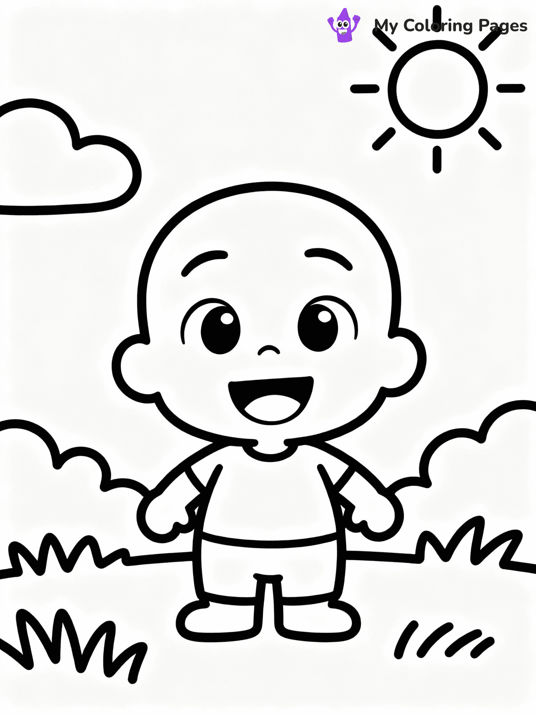 ⚠️ CRITICAL REQUIREMENT - ABSOLUTE BLACK AND WHITE ONLY ⚠️
This MUST be a BLACK AND WHITE line drawing ONLY. NO COLORS whatsoever.
- ONLY pure black lines (#000000) on pure white background (#FFFFFF)
- ABSOLUTELY NO colors, NO shading, NO gradients, NO grayscale
- If there are ANY colors in the output, the image is REJECTED
- This is a COLORING PAGE - meant to be COLORED IN by children
- The output must be UNCOLORED line art ready for coloring
⚠️ SUBJECT TO DRAW: Cocomelon
(REMEMBER: Output must be BLACK AND WHITE line art only, NOT colored!)
# COLORING PAGE: BLACK OUTLINES ONLY - WHITE BACKGROUND MANDATORY
Create a **coloring book page** using EXACTLY two values: black lines, white space.
## NON-NEGOTIABLE BINARY RULES
- **ONLY #000000 (black) and #FFFFFF (white)** - NO other values exist
- **EVERY PIXEL = BLACK OR WHITE** - no gray/shading/antialiasing
- **WHITE BACKGROUND MANDATORY** - entire canvas stays white
- **ALL SHAPES HOLLOW** - everything is empty outlines waiting to be colored
- **FORBIDDEN:** fills, shading, gradients, patterns, textures, colors
- **NO SOLID REGIONS** - if it's not a thin line, it's wrong
## Universal Line Standards
- Black outlines ONLY - thin, uniform weight
- Every shape completely empty inside
- Closed contours suitable for coloring
- Simple flat illustration - zero depth/3D/realism
- **Style:** Whimsical Doodle Art Alley - rounded, friendly outlines (unless specified)
## Everything = Outline Only
- Characters/animals: hollow shapes
- Objects/clothing: empty contours
- Backgrounds/scenery: line work only
- Natural elements: outlined forms
- Dark/night areas: don't exist (use outlined symbols)
- Textures/patterns: convert to simple lines
## The Test
Can a child color EVERY white space with crayons? If any area is pre-filled/shaded/gray or colored in, it FAILS. Every shape must be waiting to receive color.
**FINAL OUTPUT**: Binary coloring page. Black lines define shapes. White spaces ready for coloring. Nothing else exists. No exceptions. Print-ready.
⚠️ FINAL REMINDER: Draw the subject "Cocomelon" as BLACK AND WHITE line art. Zero colors in output.