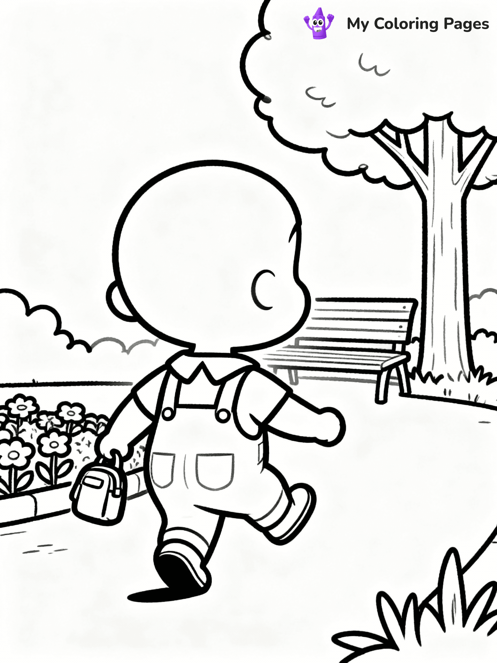 ⚠️ CRITICAL REQUIREMENT - ABSOLUTE BLACK AND WHITE ONLY ⚠️
This MUST be a BLACK AND WHITE line drawing ONLY. NO COLORS whatsoever.
- ONLY pure black lines (#000000) on pure white background (#FFFFFF)
- ABSOLUTELY NO colors, NO shading, NO gradients, NO grayscale
- If there are ANY colors in the output, the image is REJECTED
- This is a COLORING PAGE - meant to be COLORED IN by children
- The output must be UNCOLORED line art ready for coloring
⚠️ SUBJECT TO DRAW: CoComelon JJ walking to the park
(REMEMBER: Output must be BLACK AND WHITE line art only, NOT colored!)
# COLORING PAGE: BLACK OUTLINES ONLY - WHITE BACKGROUND MANDATORY
Create a **coloring book page** using EXACTLY two values: black lines, white space.
## NON-NEGOTIABLE BINARY RULES
- **ONLY #000000 (black) and #FFFFFF (white)** - NO other values exist
- **EVERY PIXEL = BLACK OR WHITE** - no gray/shading/antialiasing
- **WHITE BACKGROUND MANDATORY** - entire canvas stays white
- **ALL SHAPES HOLLOW** - everything is empty outlines waiting to be colored
- **FORBIDDEN:** fills, shading, gradients, patterns, textures, colors
- **NO SOLID REGIONS** - if it's not a thin line, it's wrong
## Universal Line Standards
- Black outlines ONLY - thin, uniform weight
- Every shape completely empty inside
- Closed contours suitable for coloring
- Simple flat illustration - zero depth/3D/realism
- **Style:** Whimsical Doodle Art Alley - rounded, friendly outlines (unless specified)
## Everything = Outline Only
- Characters/animals: hollow shapes
- Objects/clothing: empty contours
- Backgrounds/scenery: line work only
- Natural elements: outlined forms
- Dark/night areas: don't exist (use outlined symbols)
- Textures/patterns: convert to simple lines
## The Test
Can a child color EVERY white space with crayons? If any area is pre-filled/shaded/gray or colored in, it FAILS. Every shape must be waiting to receive color.
**FINAL OUTPUT**: Binary coloring page. Black lines define shapes. White spaces ready for coloring. Nothing else exists. No exceptions. Print-ready.
⚠️ FINAL REMINDER: Draw the subject "CoComelon JJ walking to the park" as BLACK AND WHITE line art. Zero colors in output.