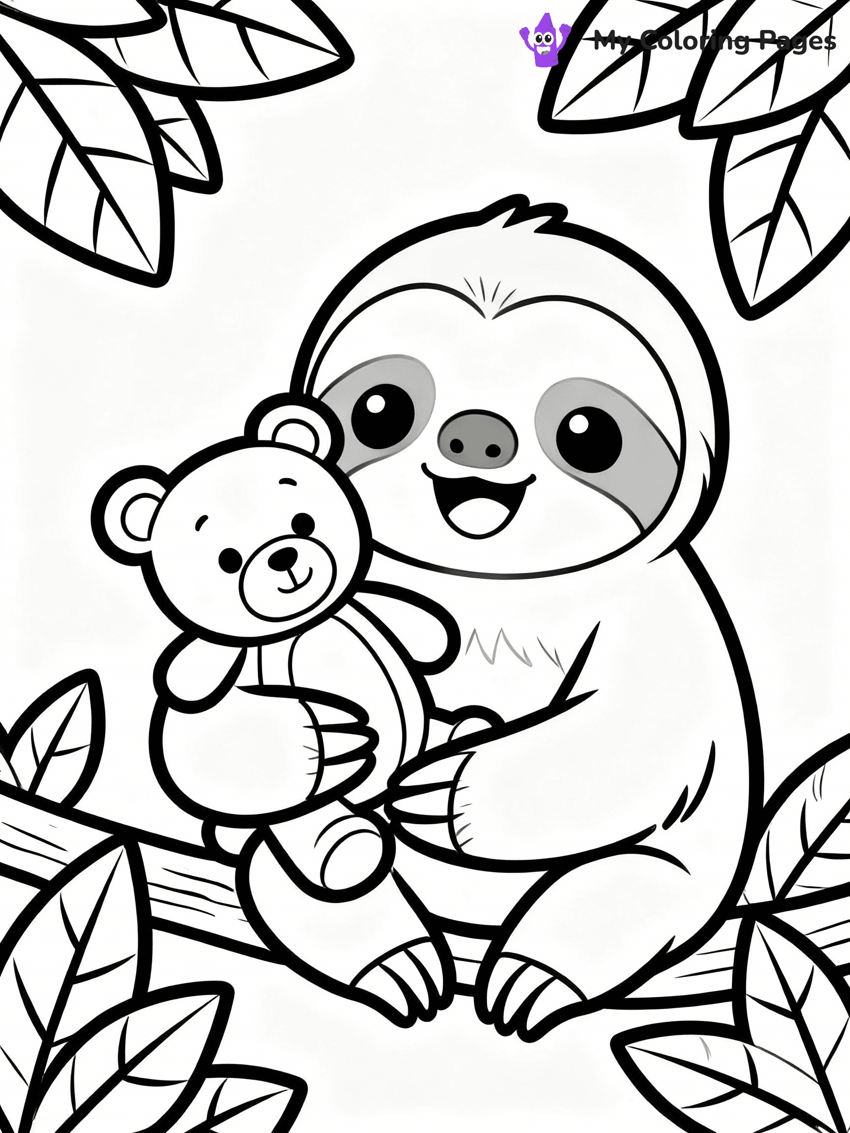 Sloth Coloring Pages - 38