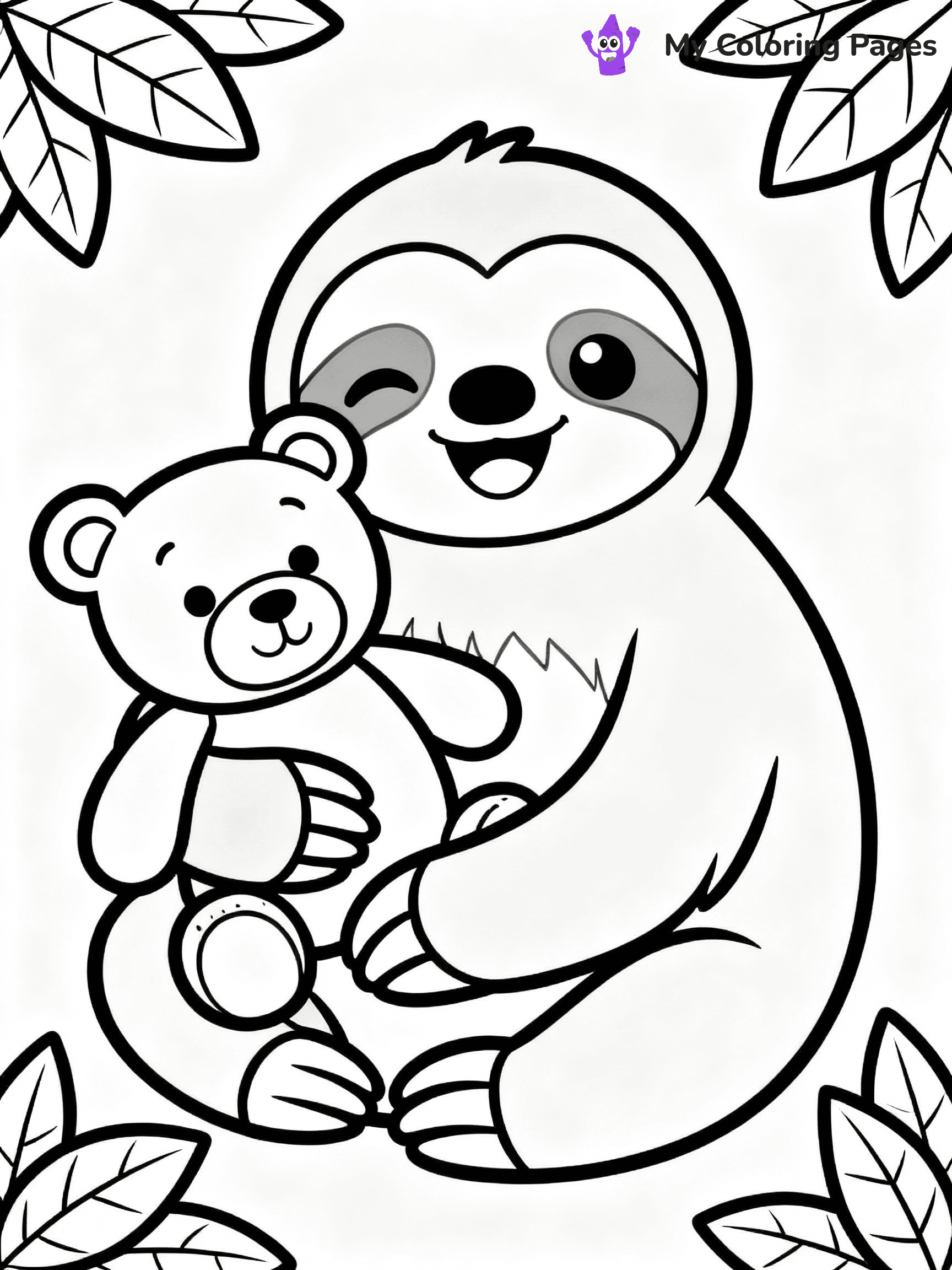 Sloth Coloring Pages - 36