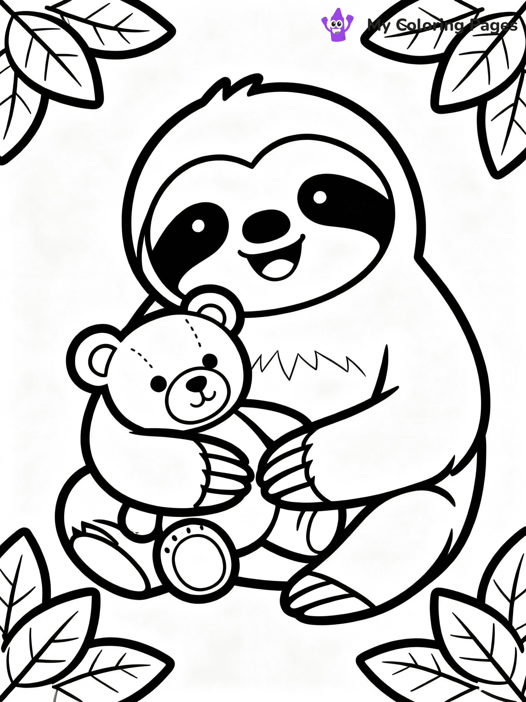 Sloth Coloring Pages - 35