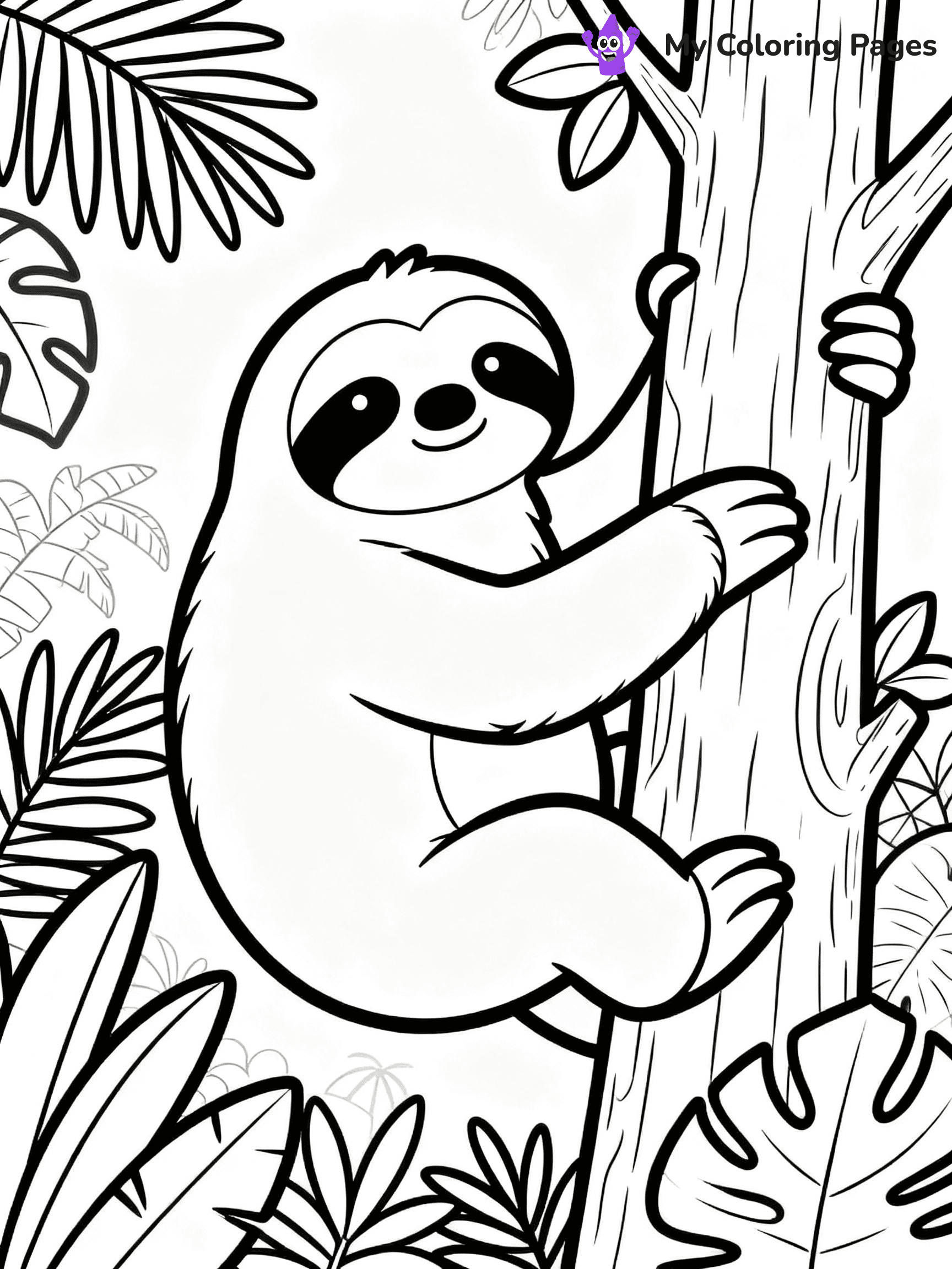 Sloth Coloring Pages - 25