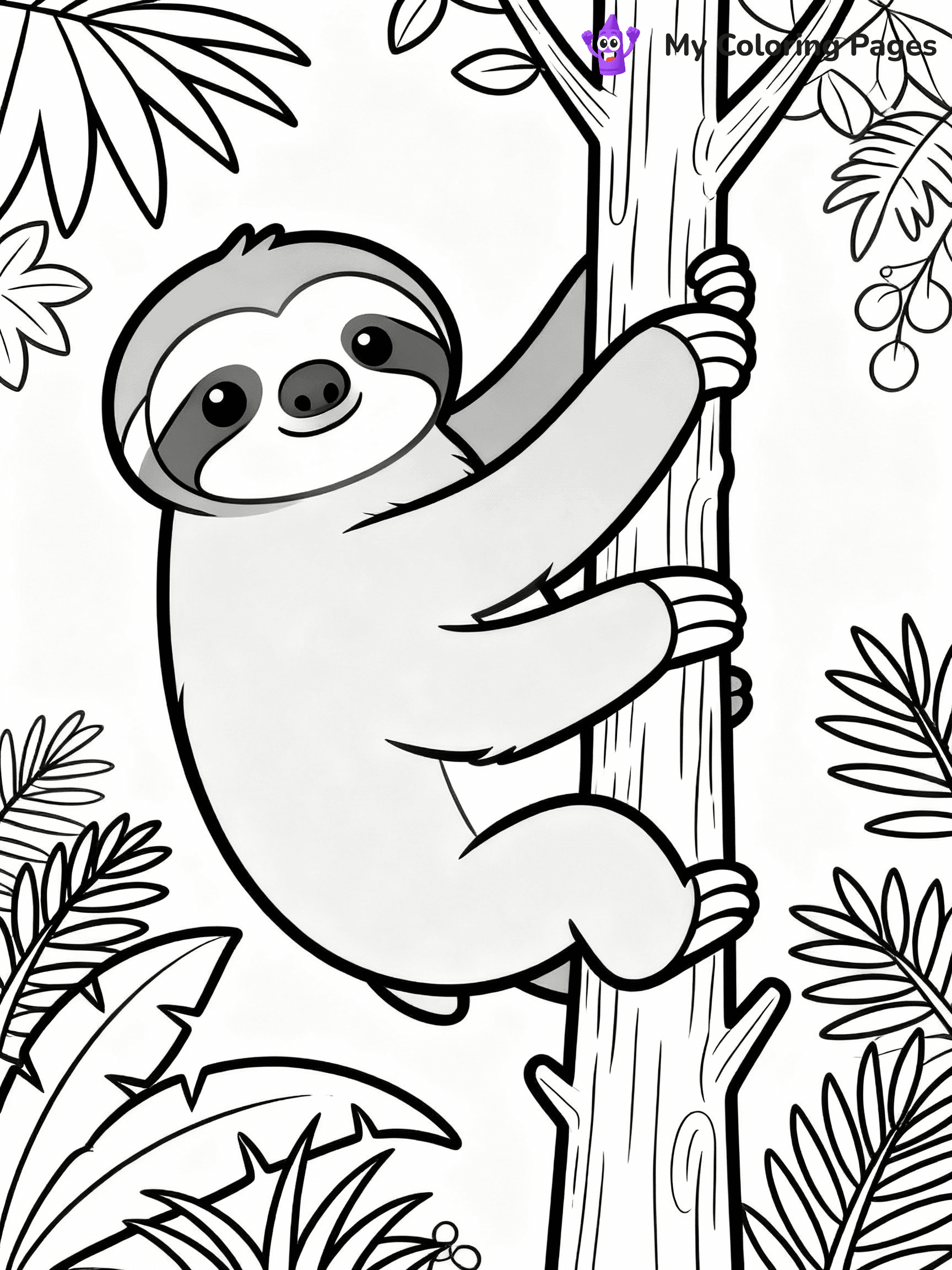 Sloth Coloring Pages - 24