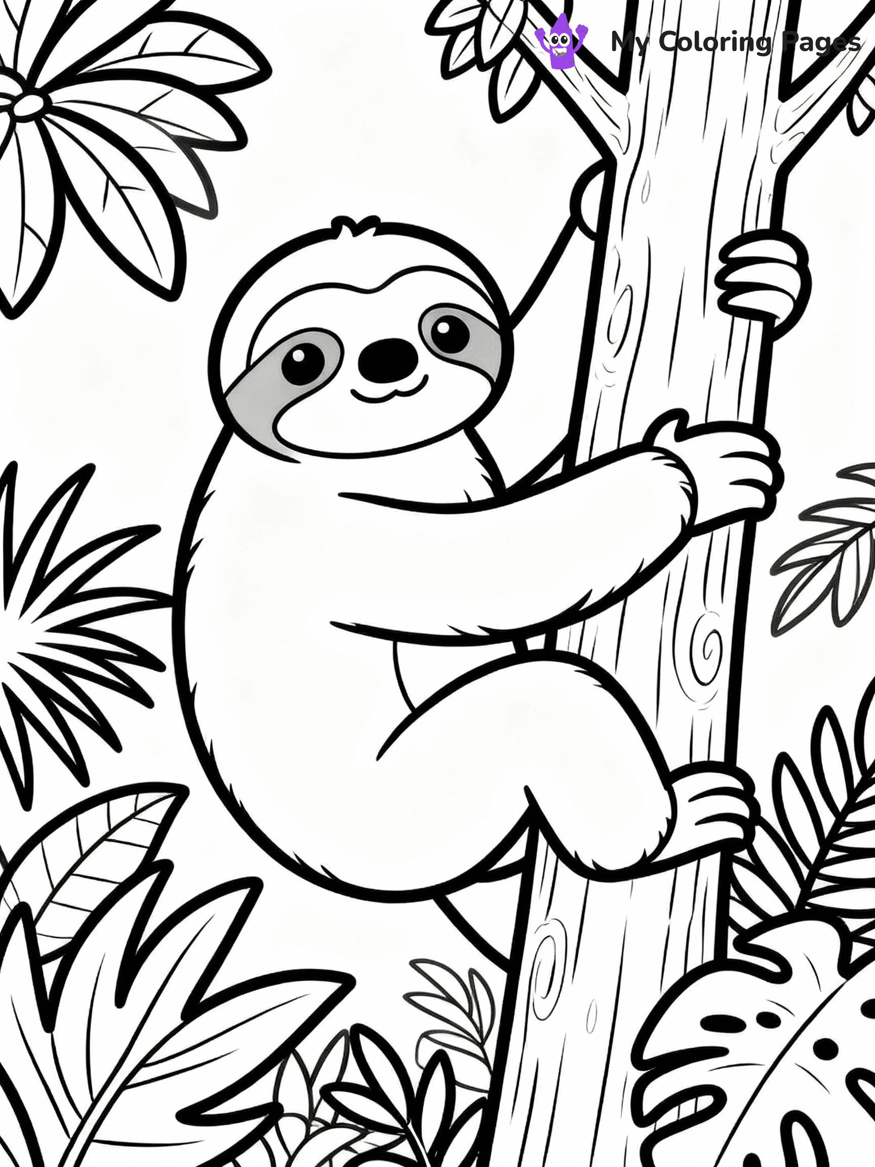 Sloth Coloring Pages - 22