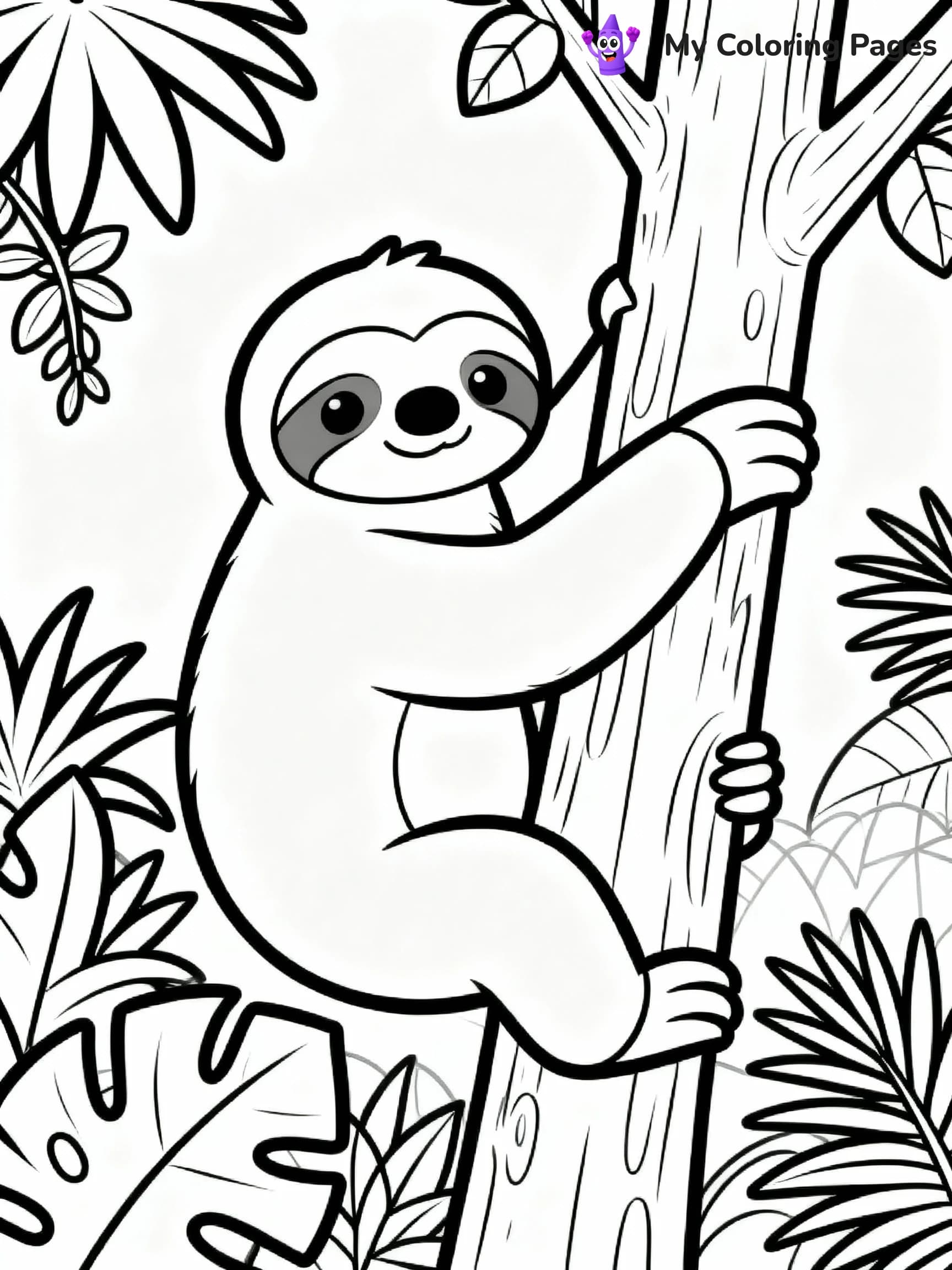 Sloth Coloring Pages - 21