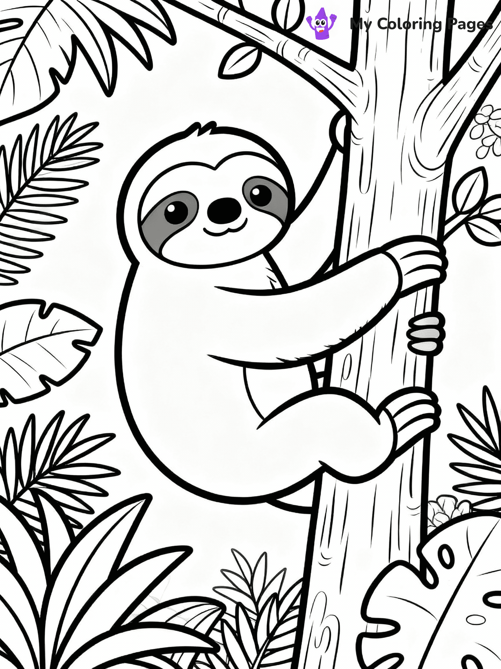 Sloth Coloring Pages - 20