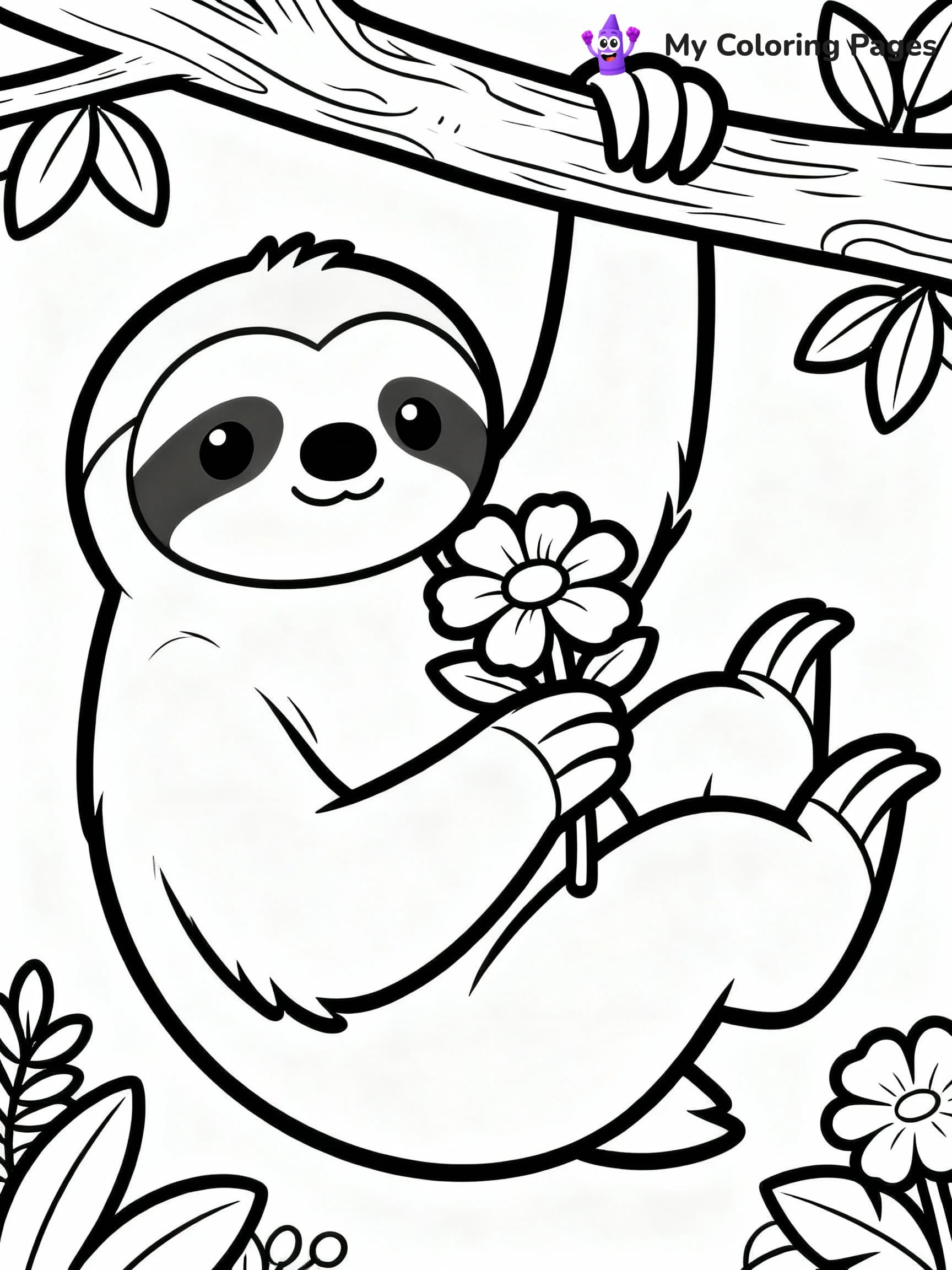 Sloth Coloring Pages - 18