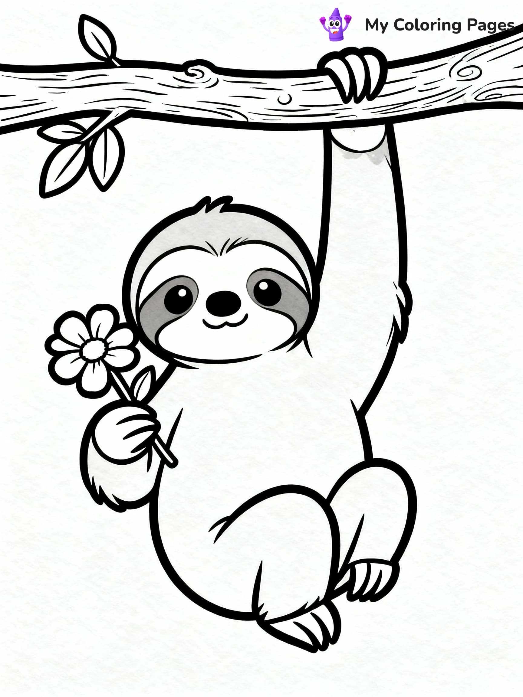 Sloth Coloring Pages - 13