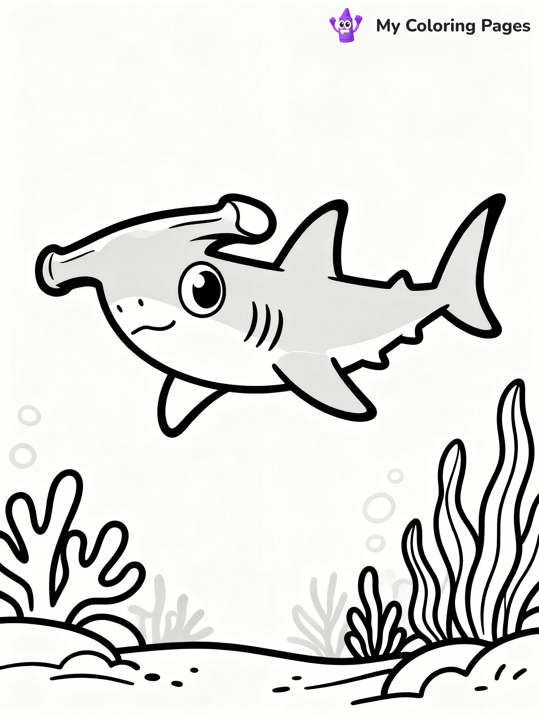 ⚠️ CRITICAL REQUIREMENT - ABSOLUTE BLACK AND WHITE ONLY ⚠️
This MUST be a BLACK AND WHITE line drawing ONLY. NO COLORS whatsoever.
- ONLY pure black lines (#000000) on pure white background (#FFFFFF)
- ABSOLUTELY NO colors, NO shading, NO gradients, NO grayscale
- If there are ANY colors in the output, the image is REJECTED
- This is a COLORING PAGE - meant to be COLORED IN by children
- The output must be UNCOLORED line art ready for coloring
⚠️ SUBJECT TO DRAW: Hammerhead shark swimming, wide eyes, unique head shape, ocean plants in the background, cartoon style
(REMEMBER: Output must be BLACK AND WHITE line art only, NOT colored!)
# COLORING PAGE: BLACK OUTLINES ONLY - WHITE BACKGROUND MANDATORY
Create a **coloring book page** using EXACTLY two values: black lines, white space.
## NON-NEGOTIABLE BINARY RULES
- **ONLY #000000 (black) and #FFFFFF (white)** - NO other values exist
- **EVERY PIXEL = BLACK OR WHITE** - no gray/shading/antialiasing
- **WHITE BACKGROUND MANDATORY** - entire canvas stays white
- **ALL SHAPES HOLLOW** - everything is empty outlines waiting to be colored
- **FORBIDDEN:** fills, shading, gradients, patterns, textures, colors
- **NO SOLID REGIONS** - if it's not a thin line, it's wrong
## Universal Line Standards
- Black outlines ONLY - thin, uniform weight
- Every shape completely empty inside
- Closed contours suitable for coloring
- Simple flat illustration - zero depth/3D/realism
- **Style:** Whimsical Doodle Art Alley - rounded, friendly outlines (unless specified)
## Everything = Outline Only
- Characters/animals: hollow shapes
- Objects/clothing: empty contours
- Backgrounds/scenery: line work only
- Natural elements: outlined forms
- Dark/night areas: don't exist (use outlined symbols)
- Textures/patterns: convert to simple lines
## The Test
Can a child color EVERY white space with crayons? If any area is pre-filled/shaded/gray or colored in, it FAILS. Every shape must be waiting to receive color.
**FINAL OUTPUT**: Binary coloring page. Black lines define shapes. White spaces ready for coloring. Nothing else exists. No exceptions. Print-ready.
⚠️ FINAL REMINDER: Draw the subject "Hammerhead shark swimming, wide eyes, unique head shape, ocean plants in the background, cartoon style" as BLACK AND WHITE line art. Zero colors in output.