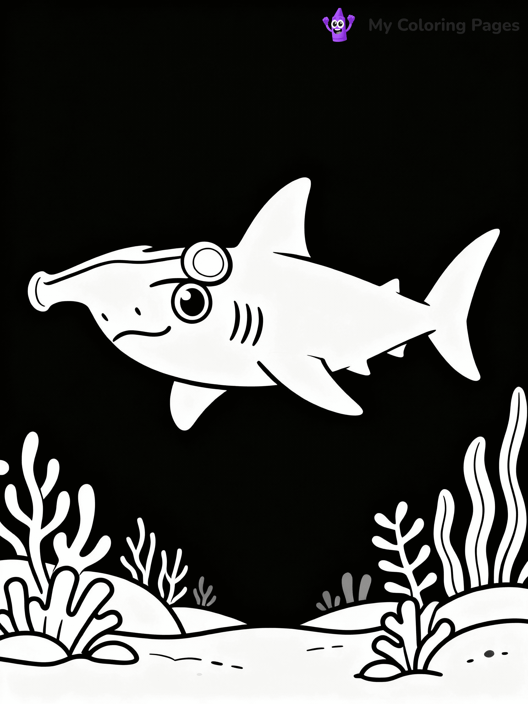 ⚠️ CRITICAL REQUIREMENT - ABSOLUTE BLACK AND WHITE ONLY ⚠️
This MUST be a BLACK AND WHITE line drawing ONLY. NO COLORS whatsoever.
- ONLY pure black lines (#000000) on pure white background (#FFFFFF)
- ABSOLUTELY NO colors, NO shading, NO gradients, NO grayscale
- If there are ANY colors in the output, the image is REJECTED
- This is a COLORING PAGE - meant to be COLORED IN by children
- The output must be UNCOLORED line art ready for coloring
⚠️ SUBJECT TO DRAW: Hammerhead shark swimming, wide eyes, unique head shape, ocean plants in the background, cartoon style
(REMEMBER: Output must be BLACK AND WHITE line art only, NOT colored!)
# COLORING PAGE: BLACK OUTLINES ONLY - WHITE BACKGROUND MANDATORY
Create a **coloring book page** using EXACTLY two values: black lines, white space.
## NON-NEGOTIABLE BINARY RULES
- **ONLY #000000 (black) and #FFFFFF (white)** - NO other values exist
- **EVERY PIXEL = BLACK OR WHITE** - no gray/shading/antialiasing
- **WHITE BACKGROUND MANDATORY** - entire canvas stays white
- **ALL SHAPES HOLLOW** - everything is empty outlines waiting to be colored
- **FORBIDDEN:** fills, shading, gradients, patterns, textures, colors
- **NO SOLID REGIONS** - if it's not a thin line, it's wrong
## Universal Line Standards
- Black outlines ONLY - thin, uniform weight
- Every shape completely empty inside
- Closed contours suitable for coloring
- Simple flat illustration - zero depth/3D/realism
- **Style:** Whimsical Doodle Art Alley - rounded, friendly outlines (unless specified)
## Everything = Outline Only
- Characters/animals: hollow shapes
- Objects/clothing: empty contours
- Backgrounds/scenery: line work only
- Natural elements: outlined forms
- Dark/night areas: don't exist (use outlined symbols)
- Textures/patterns: convert to simple lines
## The Test
Can a child color EVERY white space with crayons? If any area is pre-filled/shaded/gray or colored in, it FAILS. Every shape must be waiting to receive color.
**FINAL OUTPUT**: Binary coloring page. Black lines define shapes. White spaces ready for coloring. Nothing else exists. No exceptions. Print-ready.
⚠️ FINAL REMINDER: Draw the subject "Hammerhead shark swimming, wide eyes, unique head shape, ocean plants in the background, cartoon style" as BLACK AND WHITE line art. Zero colors in output.