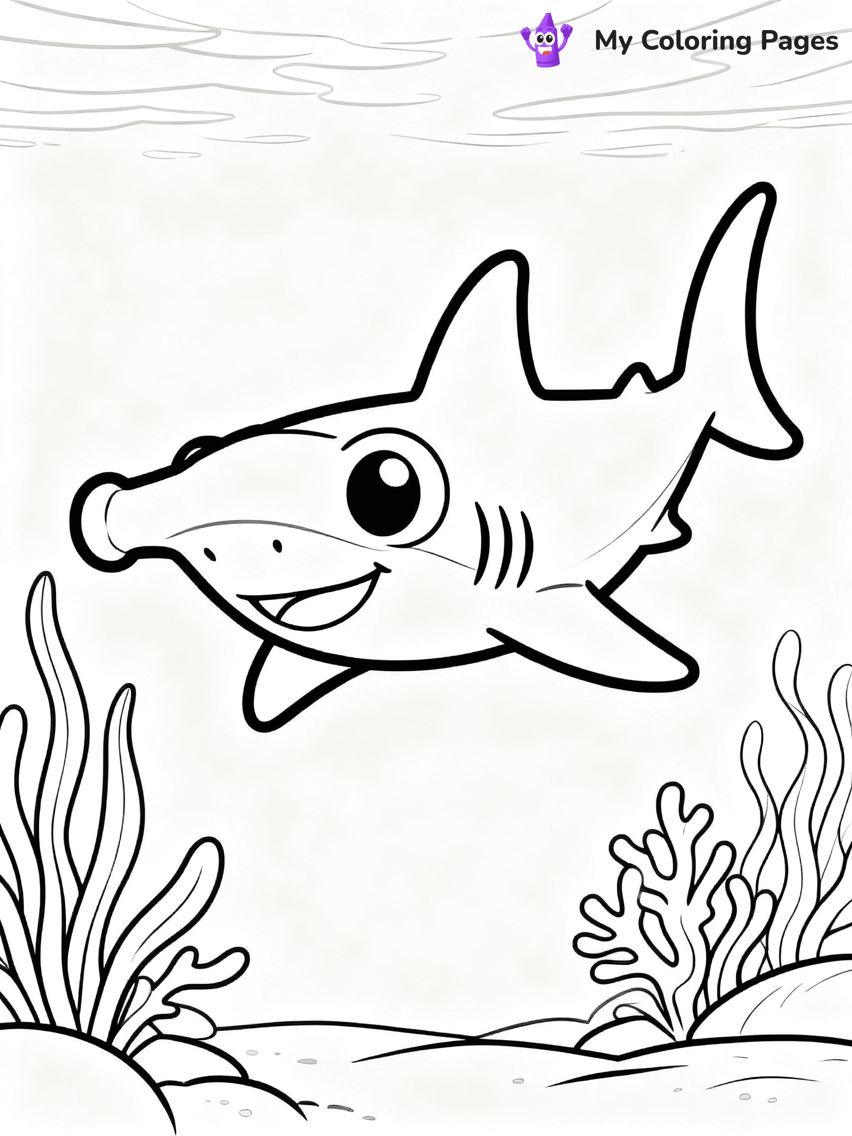 ⚠️ CRITICAL REQUIREMENT - ABSOLUTE BLACK AND WHITE ONLY ⚠️
This MUST be a BLACK AND WHITE line drawing ONLY. NO COLORS whatsoever.
- ONLY pure black lines (#000000) on pure white background (#FFFFFF)
- ABSOLUTELY NO colors, NO shading, NO gradients, NO grayscale
- If there are ANY colors in the output, the image is REJECTED
- This is a COLORING PAGE - meant to be COLORED IN by children
- The output must be UNCOLORED line art ready for coloring
⚠️ SUBJECT TO DRAW: Hammerhead shark swimming, wide eyes, unique head shape, ocean plants in the background, cartoon style
(REMEMBER: Output must be BLACK AND WHITE line art only, NOT colored!)
# COLORING PAGE: BLACK OUTLINES ONLY - WHITE BACKGROUND MANDATORY
Create a **coloring book page** using EXACTLY two values: black lines, white space.
## NON-NEGOTIABLE BINARY RULES
- **ONLY #000000 (black) and #FFFFFF (white)** - NO other values exist
- **EVERY PIXEL = BLACK OR WHITE** - no gray/shading/antialiasing
- **WHITE BACKGROUND MANDATORY** - entire canvas stays white
- **ALL SHAPES HOLLOW** - everything is empty outlines waiting to be colored
- **FORBIDDEN:** fills, shading, gradients, patterns, textures, colors
- **NO SOLID REGIONS** - if it's not a thin line, it's wrong
## Universal Line Standards
- Black outlines ONLY - thin, uniform weight
- Every shape completely empty inside
- Closed contours suitable for coloring
- Simple flat illustration - zero depth/3D/realism
- **Style:** Whimsical Doodle Art Alley - rounded, friendly outlines (unless specified)
## Everything = Outline Only
- Characters/animals: hollow shapes
- Objects/clothing: empty contours
- Backgrounds/scenery: line work only
- Natural elements: outlined forms
- Dark/night areas: don't exist (use outlined symbols)
- Textures/patterns: convert to simple lines
## The Test
Can a child color EVERY white space with crayons? If any area is pre-filled/shaded/gray or colored in, it FAILS. Every shape must be waiting to receive color.
**FINAL OUTPUT**: Binary coloring page. Black lines define shapes. White spaces ready for coloring. Nothing else exists. No exceptions. Print-ready.
⚠️ FINAL REMINDER: Draw the subject "Hammerhead shark swimming, wide eyes, unique head shape, ocean plants in the background, cartoon style" as BLACK AND WHITE line art. Zero colors in output.