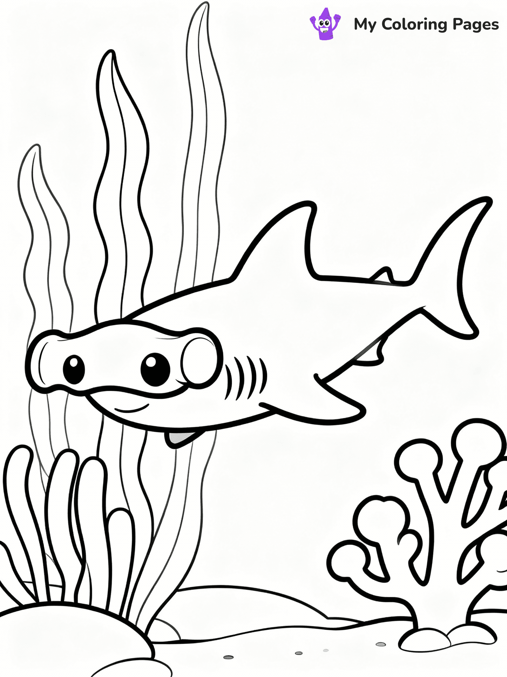 ⚠️ CRITICAL REQUIREMENT - ABSOLUTE BLACK AND WHITE ONLY ⚠️
This MUST be a BLACK AND WHITE line drawing ONLY. NO COLORS whatsoever.
- ONLY pure black lines (#000000) on pure white background (#FFFFFF)
- ABSOLUTELY NO colors, NO shading, NO gradients, NO grayscale
- If there are ANY colors in the output, the image is REJECTED
- This is a COLORING PAGE - meant to be COLORED IN by children
- The output must be UNCOLORED line art ready for coloring
⚠️ SUBJECT TO DRAW: Hammerhead shark swimming, wide eyes, unique head shape, ocean plants in the background, cartoon style
(REMEMBER: Output must be BLACK AND WHITE line art only, NOT colored!)
# COLORING PAGE: BLACK OUTLINES ONLY - WHITE BACKGROUND MANDATORY
Create a **coloring book page** using EXACTLY two values: black lines, white space.
## NON-NEGOTIABLE BINARY RULES
- **ONLY #000000 (black) and #FFFFFF (white)** - NO other values exist
- **EVERY PIXEL = BLACK OR WHITE** - no gray/shading/antialiasing
- **WHITE BACKGROUND MANDATORY** - entire canvas stays white
- **ALL SHAPES HOLLOW** - everything is empty outlines waiting to be colored
- **FORBIDDEN:** fills, shading, gradients, patterns, textures, colors
- **NO SOLID REGIONS** - if it's not a thin line, it's wrong
## Universal Line Standards
- Black outlines ONLY - thin, uniform weight
- Every shape completely empty inside
- Closed contours suitable for coloring
- Simple flat illustration - zero depth/3D/realism
- **Style:** Whimsical Doodle Art Alley - rounded, friendly outlines (unless specified)
## Everything = Outline Only
- Characters/animals: hollow shapes
- Objects/clothing: empty contours
- Backgrounds/scenery: line work only
- Natural elements: outlined forms
- Dark/night areas: don't exist (use outlined symbols)
- Textures/patterns: convert to simple lines
## The Test
Can a child color EVERY white space with crayons? If any area is pre-filled/shaded/gray or colored in, it FAILS. Every shape must be waiting to receive color.
**FINAL OUTPUT**: Binary coloring page. Black lines define shapes. White spaces ready for coloring. Nothing else exists. No exceptions. Print-ready.
⚠️ FINAL REMINDER: Draw the subject "Hammerhead shark swimming, wide eyes, unique head shape, ocean plants in the background, cartoon style" as BLACK AND WHITE line art. Zero colors in output.