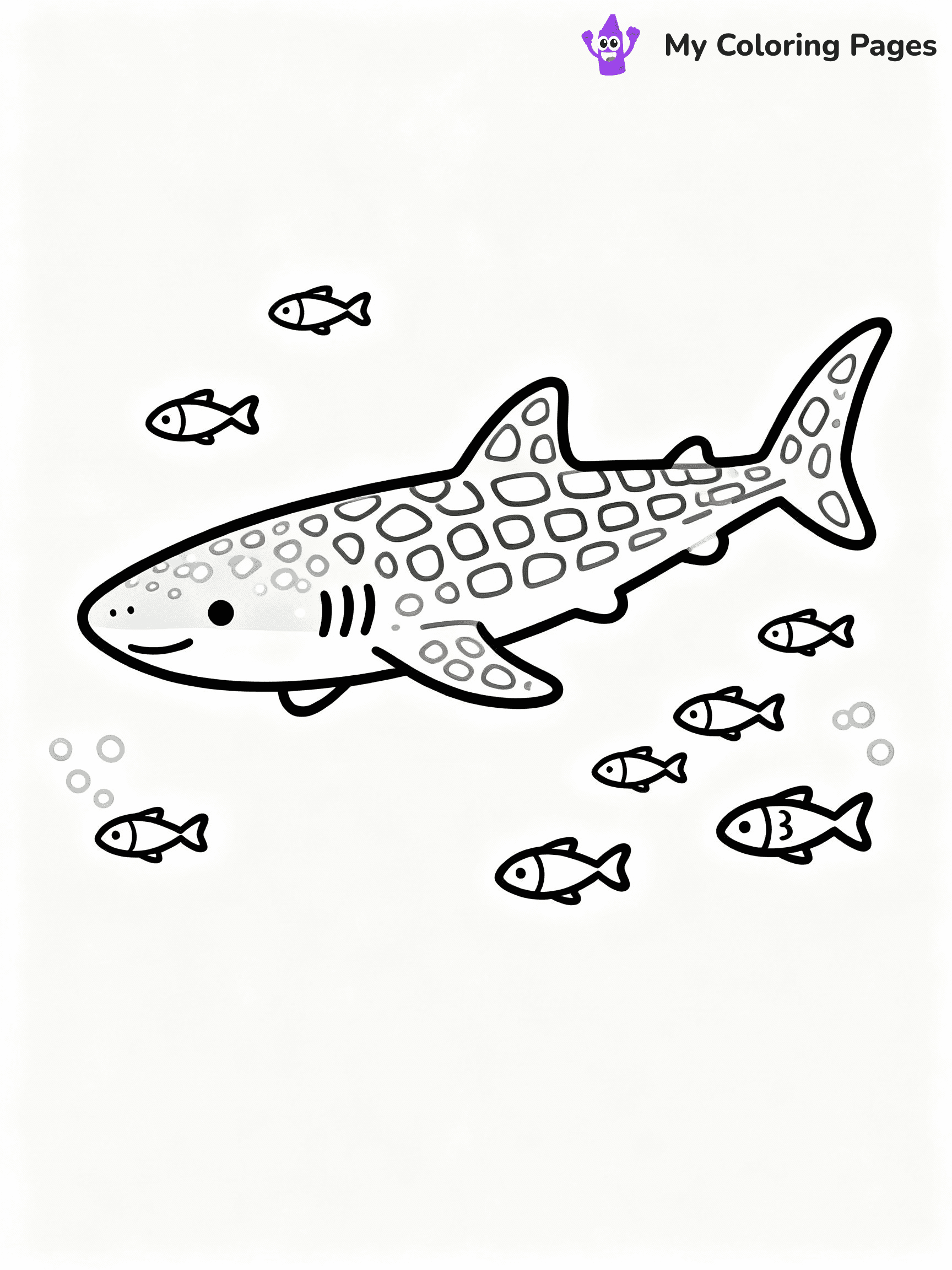 ⚠️ CRITICAL REQUIREMENT - ABSOLUTE BLACK AND WHITE ONLY ⚠️
This MUST be a BLACK AND WHITE line drawing ONLY. NO COLORS whatsoever.
- ONLY pure black lines (#000000) on pure white background (#FFFFFF)
- ABSOLUTELY NO colors, NO shading, NO gradients, NO grayscale
- If there are ANY colors in the output, the image is REJECTED
- This is a COLORING PAGE - meant to be COLORED IN by children
- The output must be UNCOLORED line art ready for coloring
⚠️ SUBJECT TO DRAW: Whale shark gliding gently, patterned skin, surrounded by small fish, serene ocean environment, realistic style
(REMEMBER: Output must be BLACK AND WHITE line art only, NOT colored!)
# COLORING PAGE: BLACK OUTLINES ONLY - WHITE BACKGROUND MANDATORY
Create a **coloring book page** using EXACTLY two values: black lines, white space.
## NON-NEGOTIABLE BINARY RULES
- **ONLY #000000 (black) and #FFFFFF (white)** - NO other values exist
- **EVERY PIXEL = BLACK OR WHITE** - no gray/shading/antialiasing
- **WHITE BACKGROUND MANDATORY** - entire canvas stays white
- **ALL SHAPES HOLLOW** - everything is empty outlines waiting to be colored
- **FORBIDDEN:** fills, shading, gradients, patterns, textures, colors
- **NO SOLID REGIONS** - if it's not a thin line, it's wrong
## Universal Line Standards
- Black outlines ONLY - thin, uniform weight
- Every shape completely empty inside
- Closed contours suitable for coloring
- Simple flat illustration - zero depth/3D/realism
- **Style:** Whimsical Doodle Art Alley - rounded, friendly outlines (unless specified)
## Everything = Outline Only
- Characters/animals: hollow shapes
- Objects/clothing: empty contours
- Backgrounds/scenery: line work only
- Natural elements: outlined forms
- Dark/night areas: don't exist (use outlined symbols)
- Textures/patterns: convert to simple lines
## The Test
Can a child color EVERY white space with crayons? If any area is pre-filled/shaded/gray or colored in, it FAILS. Every shape must be waiting to receive color.
**FINAL OUTPUT**: Binary coloring page. Black lines define shapes. White spaces ready for coloring. Nothing else exists. No exceptions. Print-ready.
⚠️ FINAL REMINDER: Draw the subject "Whale shark gliding gently, patterned skin, surrounded by small fish, serene ocean environment, realistic style" as BLACK AND WHITE line art. Zero colors in output.