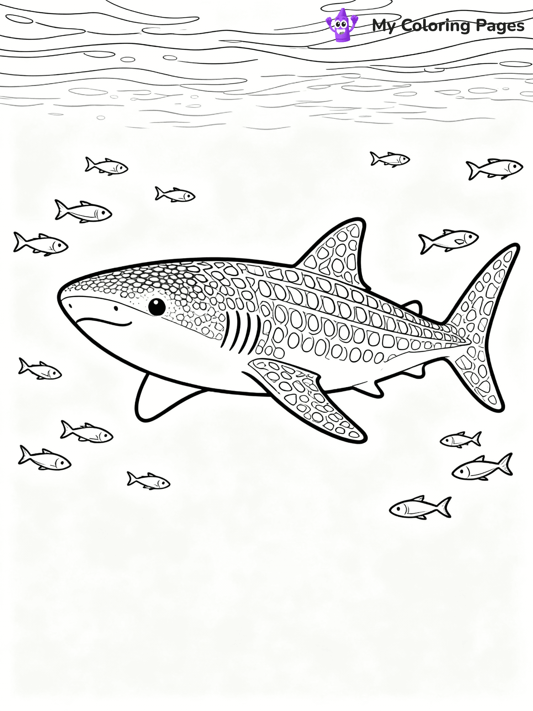 ⚠️ CRITICAL REQUIREMENT - ABSOLUTE BLACK AND WHITE ONLY ⚠️
This MUST be a BLACK AND WHITE line drawing ONLY. NO COLORS whatsoever.
- ONLY pure black lines (#000000) on pure white background (#FFFFFF)
- ABSOLUTELY NO colors, NO shading, NO gradients, NO grayscale
- If there are ANY colors in the output, the image is REJECTED
- This is a COLORING PAGE - meant to be COLORED IN by children
- The output must be UNCOLORED line art ready for coloring
⚠️ SUBJECT TO DRAW: Whale shark gliding gently, patterned skin, surrounded by small fish, serene ocean environment, realistic style
(REMEMBER: Output must be BLACK AND WHITE line art only, NOT colored!)
# COLORING PAGE: BLACK OUTLINES ONLY - WHITE BACKGROUND MANDATORY
Create a **coloring book page** using EXACTLY two values: black lines, white space.
## NON-NEGOTIABLE BINARY RULES
- **ONLY #000000 (black) and #FFFFFF (white)** - NO other values exist
- **EVERY PIXEL = BLACK OR WHITE** - no gray/shading/antialiasing
- **WHITE BACKGROUND MANDATORY** - entire canvas stays white
- **ALL SHAPES HOLLOW** - everything is empty outlines waiting to be colored
- **FORBIDDEN:** fills, shading, gradients, patterns, textures, colors
- **NO SOLID REGIONS** - if it's not a thin line, it's wrong
## Universal Line Standards
- Black outlines ONLY - thin, uniform weight
- Every shape completely empty inside
- Closed contours suitable for coloring
- Simple flat illustration - zero depth/3D/realism
- **Style:** Whimsical Doodle Art Alley - rounded, friendly outlines (unless specified)
## Everything = Outline Only
- Characters/animals: hollow shapes
- Objects/clothing: empty contours
- Backgrounds/scenery: line work only
- Natural elements: outlined forms
- Dark/night areas: don't exist (use outlined symbols)
- Textures/patterns: convert to simple lines
## The Test
Can a child color EVERY white space with crayons? If any area is pre-filled/shaded/gray or colored in, it FAILS. Every shape must be waiting to receive color.
**FINAL OUTPUT**: Binary coloring page. Black lines define shapes. White spaces ready for coloring. Nothing else exists. No exceptions. Print-ready.
⚠️ FINAL REMINDER: Draw the subject "Whale shark gliding gently, patterned skin, surrounded by small fish, serene ocean environment, realistic style" as BLACK AND WHITE line art. Zero colors in output.