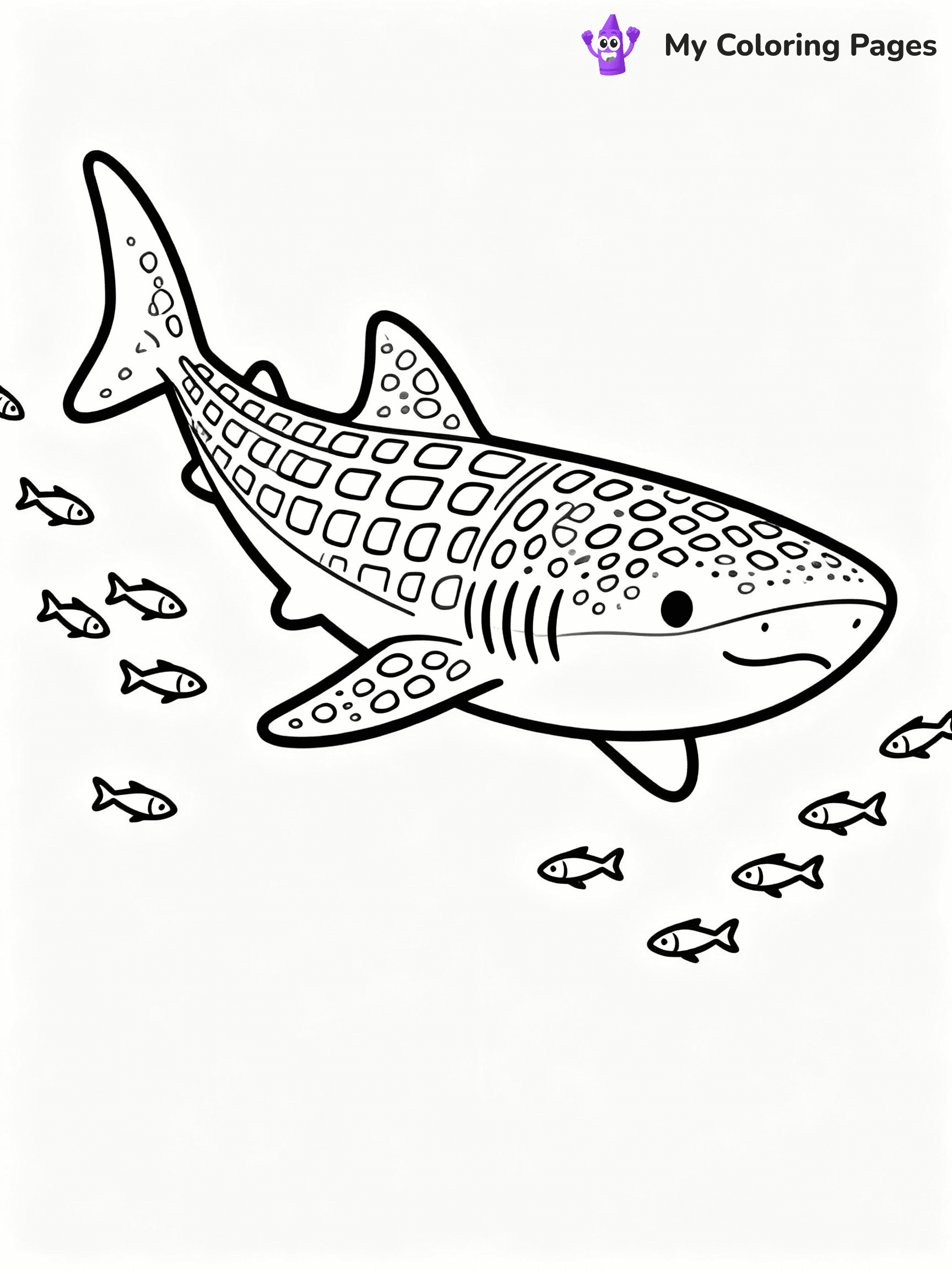 ⚠️ CRITICAL REQUIREMENT - ABSOLUTE BLACK AND WHITE ONLY ⚠️
This MUST be a BLACK AND WHITE line drawing ONLY. NO COLORS whatsoever.
- ONLY pure black lines (#000000) on pure white background (#FFFFFF)
- ABSOLUTELY NO colors, NO shading, NO gradients, NO grayscale
- If there are ANY colors in the output, the image is REJECTED
- This is a COLORING PAGE - meant to be COLORED IN by children
- The output must be UNCOLORED line art ready for coloring
⚠️ SUBJECT TO DRAW: Whale shark gliding gently, patterned skin, surrounded by small fish, serene ocean environment, realistic style
(REMEMBER: Output must be BLACK AND WHITE line art only, NOT colored!)
# COLORING PAGE: BLACK OUTLINES ONLY - WHITE BACKGROUND MANDATORY
Create a **coloring book page** using EXACTLY two values: black lines, white space.
## NON-NEGOTIABLE BINARY RULES
- **ONLY #000000 (black) and #FFFFFF (white)** - NO other values exist
- **EVERY PIXEL = BLACK OR WHITE** - no gray/shading/antialiasing
- **WHITE BACKGROUND MANDATORY** - entire canvas stays white
- **ALL SHAPES HOLLOW** - everything is empty outlines waiting to be colored
- **FORBIDDEN:** fills, shading, gradients, patterns, textures, colors
- **NO SOLID REGIONS** - if it's not a thin line, it's wrong
## Universal Line Standards
- Black outlines ONLY - thin, uniform weight
- Every shape completely empty inside
- Closed contours suitable for coloring
- Simple flat illustration - zero depth/3D/realism
- **Style:** Whimsical Doodle Art Alley - rounded, friendly outlines (unless specified)
## Everything = Outline Only
- Characters/animals: hollow shapes
- Objects/clothing: empty contours
- Backgrounds/scenery: line work only
- Natural elements: outlined forms
- Dark/night areas: don't exist (use outlined symbols)
- Textures/patterns: convert to simple lines
## The Test
Can a child color EVERY white space with crayons? If any area is pre-filled/shaded/gray or colored in, it FAILS. Every shape must be waiting to receive color.
**FINAL OUTPUT**: Binary coloring page. Black lines define shapes. White spaces ready for coloring. Nothing else exists. No exceptions. Print-ready.
⚠️ FINAL REMINDER: Draw the subject "Whale shark gliding gently, patterned skin, surrounded by small fish, serene ocean environment, realistic style" as BLACK AND WHITE line art. Zero colors in output.