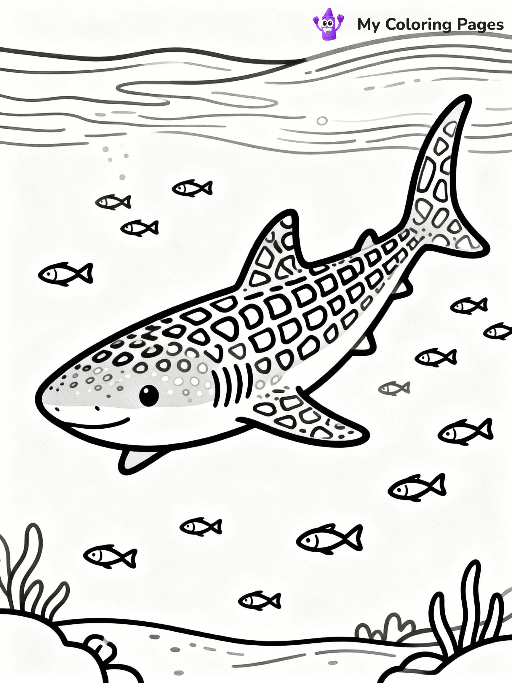 ⚠️ CRITICAL REQUIREMENT - ABSOLUTE BLACK AND WHITE ONLY ⚠️
This MUST be a BLACK AND WHITE line drawing ONLY. NO COLORS whatsoever.
- ONLY pure black lines (#000000) on pure white background (#FFFFFF)
- ABSOLUTELY NO colors, NO shading, NO gradients, NO grayscale
- If there are ANY colors in the output, the image is REJECTED
- This is a COLORING PAGE - meant to be COLORED IN by children
- The output must be UNCOLORED line art ready for coloring
⚠️ SUBJECT TO DRAW: Whale shark gliding gently, patterned skin, surrounded by small fish, serene ocean environment, realistic style
(REMEMBER: Output must be BLACK AND WHITE line art only, NOT colored!)
# COLORING PAGE: BLACK OUTLINES ONLY - WHITE BACKGROUND MANDATORY
Create a **coloring book page** using EXACTLY two values: black lines, white space.
## NON-NEGOTIABLE BINARY RULES
- **ONLY #000000 (black) and #FFFFFF (white)** - NO other values exist
- **EVERY PIXEL = BLACK OR WHITE** - no gray/shading/antialiasing
- **WHITE BACKGROUND MANDATORY** - entire canvas stays white
- **ALL SHAPES HOLLOW** - everything is empty outlines waiting to be colored
- **FORBIDDEN:** fills, shading, gradients, patterns, textures, colors
- **NO SOLID REGIONS** - if it's not a thin line, it's wrong
## Universal Line Standards
- Black outlines ONLY - thin, uniform weight
- Every shape completely empty inside
- Closed contours suitable for coloring
- Simple flat illustration - zero depth/3D/realism
- **Style:** Whimsical Doodle Art Alley - rounded, friendly outlines (unless specified)
## Everything = Outline Only
- Characters/animals: hollow shapes
- Objects/clothing: empty contours
- Backgrounds/scenery: line work only
- Natural elements: outlined forms
- Dark/night areas: don't exist (use outlined symbols)
- Textures/patterns: convert to simple lines
## The Test
Can a child color EVERY white space with crayons? If any area is pre-filled/shaded/gray or colored in, it FAILS. Every shape must be waiting to receive color.
**FINAL OUTPUT**: Binary coloring page. Black lines define shapes. White spaces ready for coloring. Nothing else exists. No exceptions. Print-ready.
⚠️ FINAL REMINDER: Draw the subject "Whale shark gliding gently, patterned skin, surrounded by small fish, serene ocean environment, realistic style" as BLACK AND WHITE line art. Zero colors in output.