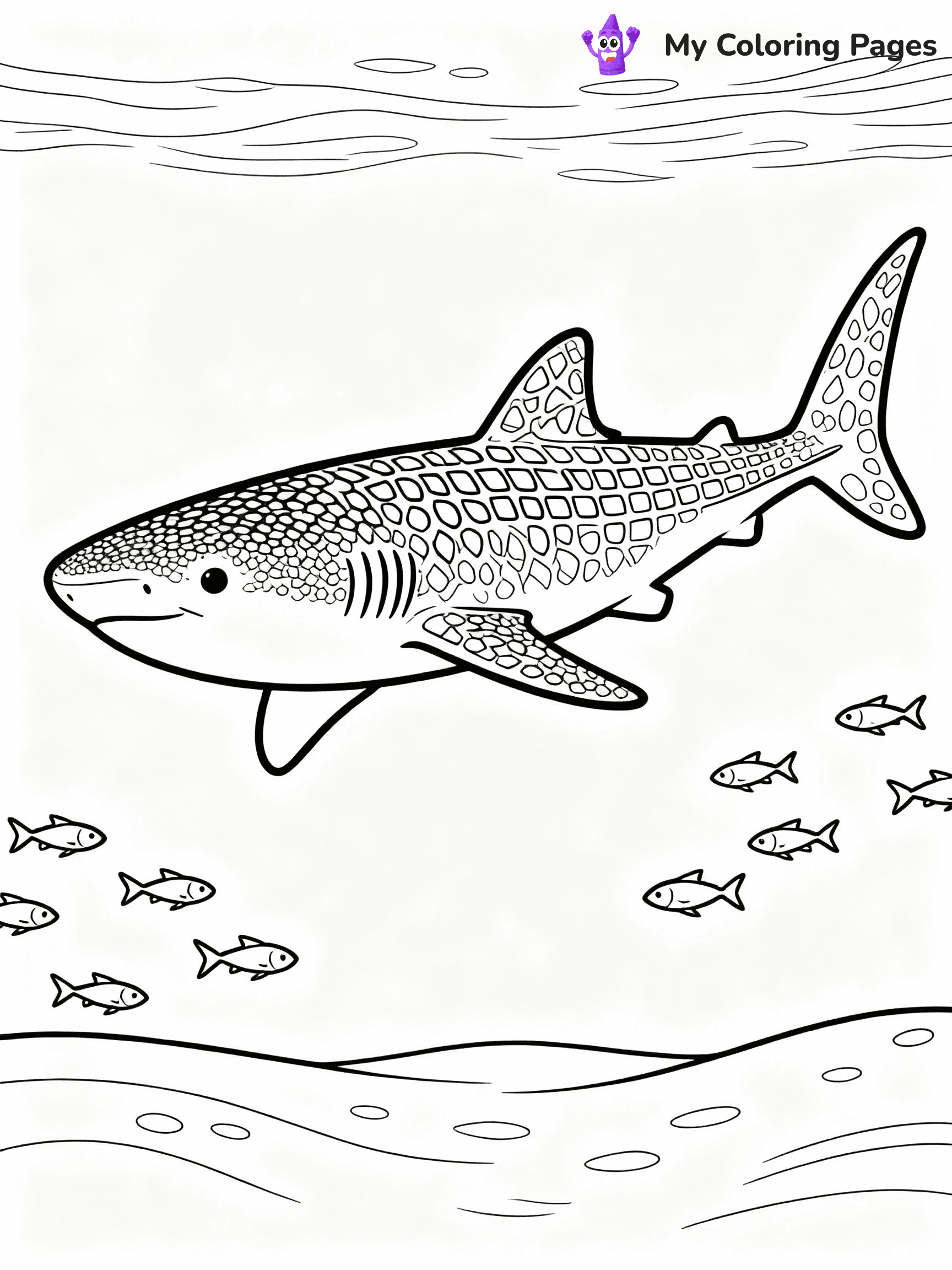 ⚠️ CRITICAL REQUIREMENT - ABSOLUTE BLACK AND WHITE ONLY ⚠️
This MUST be a BLACK AND WHITE line drawing ONLY. NO COLORS whatsoever.
- ONLY pure black lines (#000000) on pure white background (#FFFFFF)
- ABSOLUTELY NO colors, NO shading, NO gradients, NO grayscale
- If there are ANY colors in the output, the image is REJECTED
- This is a COLORING PAGE - meant to be COLORED IN by children
- The output must be UNCOLORED line art ready for coloring
⚠️ SUBJECT TO DRAW: Whale shark gliding gently, patterned skin, surrounded by small fish, serene ocean environment, realistic style
(REMEMBER: Output must be BLACK AND WHITE line art only, NOT colored!)
# COLORING PAGE: BLACK OUTLINES ONLY - WHITE BACKGROUND MANDATORY
Create a **coloring book page** using EXACTLY two values: black lines, white space.
## NON-NEGOTIABLE BINARY RULES
- **ONLY #000000 (black) and #FFFFFF (white)** - NO other values exist
- **EVERY PIXEL = BLACK OR WHITE** - no gray/shading/antialiasing
- **WHITE BACKGROUND MANDATORY** - entire canvas stays white
- **ALL SHAPES HOLLOW** - everything is empty outlines waiting to be colored
- **FORBIDDEN:** fills, shading, gradients, patterns, textures, colors
- **NO SOLID REGIONS** - if it's not a thin line, it's wrong
## Universal Line Standards
- Black outlines ONLY - thin, uniform weight
- Every shape completely empty inside
- Closed contours suitable for coloring
- Simple flat illustration - zero depth/3D/realism
- **Style:** Whimsical Doodle Art Alley - rounded, friendly outlines (unless specified)
## Everything = Outline Only
- Characters/animals: hollow shapes
- Objects/clothing: empty contours
- Backgrounds/scenery: line work only
- Natural elements: outlined forms
- Dark/night areas: don't exist (use outlined symbols)
- Textures/patterns: convert to simple lines
## The Test
Can a child color EVERY white space with crayons? If any area is pre-filled/shaded/gray or colored in, it FAILS. Every shape must be waiting to receive color.
**FINAL OUTPUT**: Binary coloring page. Black lines define shapes. White spaces ready for coloring. Nothing else exists. No exceptions. Print-ready.
⚠️ FINAL REMINDER: Draw the subject "Whale shark gliding gently, patterned skin, surrounded by small fish, serene ocean environment, realistic style" as BLACK AND WHITE line art. Zero colors in output.