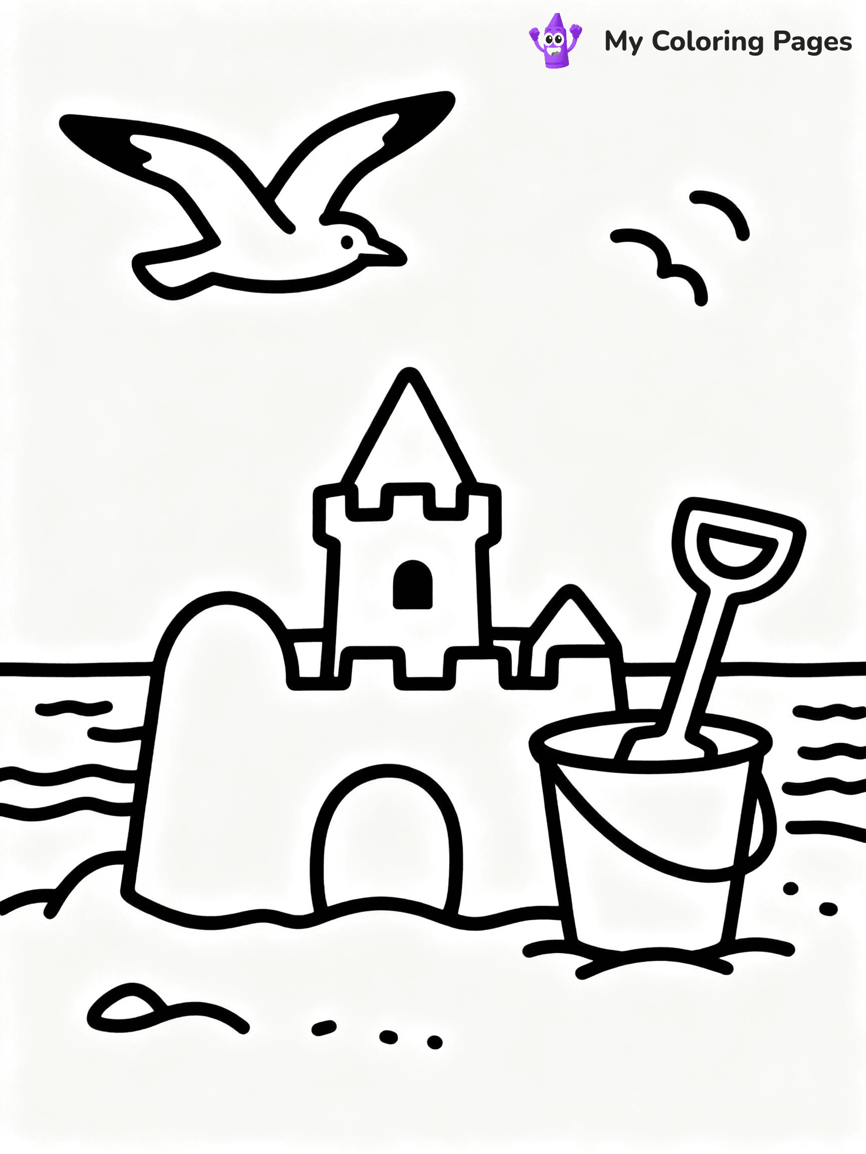 ⚠️ CRITICAL REQUIREMENT - ABSOLUTE BLACK AND WHITE ONLY ⚠️
This MUST be a BLACK AND WHITE line drawing ONLY. NO COLORS whatsoever.
- ONLY pure black lines (#000000) on pure white background (#FFFFFF)
- ABSOLUTELY NO colors, NO shading, NO gradients, NO grayscale
- If there are ANY colors in the output, the image is REJECTED
- This is a COLORING PAGE - meant to be COLORED IN by children
- The output must be UNCOLORED line art ready for coloring
⚠️ SUBJECT TO DRAW: Beach scene with sandcastle, bucket and spade, seagull flying above, cheerful summer vibe
(REMEMBER: Output must be BLACK AND WHITE line art only, NOT colored!)
# COLORING PAGE: BLACK OUTLINES ONLY - WHITE BACKGROUND MANDATORY
Create a **coloring book page** using EXACTLY two values: black lines, white space.
## NON-NEGOTIABLE BINARY RULES
- **ONLY #000000 (black) and #FFFFFF (white)** - NO other values exist
- **EVERY PIXEL = BLACK OR WHITE** - no gray/shading/antialiasing
- **WHITE BACKGROUND MANDATORY** - entire canvas stays white
- **ALL SHAPES HOLLOW** - everything is empty outlines waiting to be colored
- **FORBIDDEN:** fills, shading, gradients, patterns, textures, colors
- **NO SOLID REGIONS** - if it's not a thin line, it's wrong
## Universal Line Standards
- Black outlines ONLY - thin, uniform weight
- Every shape completely empty inside
- Closed contours suitable for coloring
- Simple flat illustration - zero depth/3D/realism
- **Style:** Whimsical Doodle Art Alley - rounded, friendly outlines (unless specified)
## Everything = Outline Only
- Characters/animals: hollow shapes
- Objects/clothing: empty contours
- Backgrounds/scenery: line work only
- Natural elements: outlined forms
- Dark/night areas: don't exist (use outlined symbols)
- Textures/patterns: convert to simple lines
## The Test
Can a child color EVERY white space with crayons? If any area is pre-filled/shaded/gray or colored in, it FAILS. Every shape must be waiting to receive color.
**FINAL OUTPUT**: Binary coloring page. Black lines define shapes. White spaces ready for coloring. Nothing else exists. No exceptions. Print-ready.
⚠️ FINAL REMINDER: Draw the subject "Beach scene with sandcastle, bucket and spade, seagull flying above, cheerful summer vibe" as BLACK AND WHITE line art. Zero colors in output.