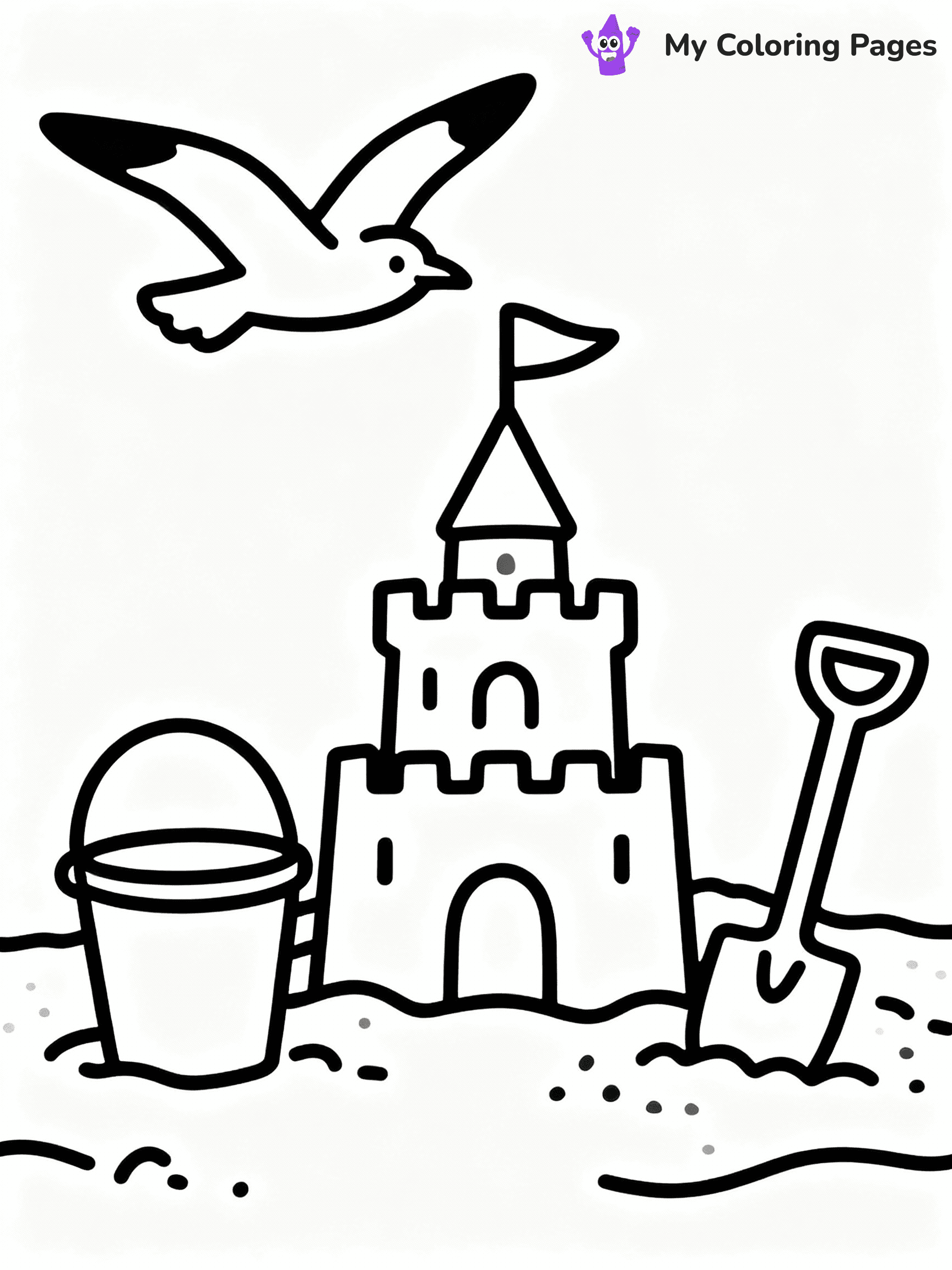 ⚠️ CRITICAL REQUIREMENT - ABSOLUTE BLACK AND WHITE ONLY ⚠️
This MUST be a BLACK AND WHITE line drawing ONLY. NO COLORS whatsoever.
- ONLY pure black lines (#000000) on pure white background (#FFFFFF)
- ABSOLUTELY NO colors, NO shading, NO gradients, NO grayscale
- If there are ANY colors in the output, the image is REJECTED
- This is a COLORING PAGE - meant to be COLORED IN by children
- The output must be UNCOLORED line art ready for coloring
⚠️ SUBJECT TO DRAW: Beach scene with sandcastle, bucket and spade, seagull flying above, cheerful summer vibe
(REMEMBER: Output must be BLACK AND WHITE line art only, NOT colored!)
# COLORING PAGE: BLACK OUTLINES ONLY - WHITE BACKGROUND MANDATORY
Create a **coloring book page** using EXACTLY two values: black lines, white space.
## NON-NEGOTIABLE BINARY RULES
- **ONLY #000000 (black) and #FFFFFF (white)** - NO other values exist
- **EVERY PIXEL = BLACK OR WHITE** - no gray/shading/antialiasing
- **WHITE BACKGROUND MANDATORY** - entire canvas stays white
- **ALL SHAPES HOLLOW** - everything is empty outlines waiting to be colored
- **FORBIDDEN:** fills, shading, gradients, patterns, textures, colors
- **NO SOLID REGIONS** - if it's not a thin line, it's wrong
## Universal Line Standards
- Black outlines ONLY - thin, uniform weight
- Every shape completely empty inside
- Closed contours suitable for coloring
- Simple flat illustration - zero depth/3D/realism
- **Style:** Whimsical Doodle Art Alley - rounded, friendly outlines (unless specified)
## Everything = Outline Only
- Characters/animals: hollow shapes
- Objects/clothing: empty contours
- Backgrounds/scenery: line work only
- Natural elements: outlined forms
- Dark/night areas: don't exist (use outlined symbols)
- Textures/patterns: convert to simple lines
## The Test
Can a child color EVERY white space with crayons? If any area is pre-filled/shaded/gray or colored in, it FAILS. Every shape must be waiting to receive color.
**FINAL OUTPUT**: Binary coloring page. Black lines define shapes. White spaces ready for coloring. Nothing else exists. No exceptions. Print-ready.
⚠️ FINAL REMINDER: Draw the subject "Beach scene with sandcastle, bucket and spade, seagull flying above, cheerful summer vibe" as BLACK AND WHITE line art. Zero colors in output.