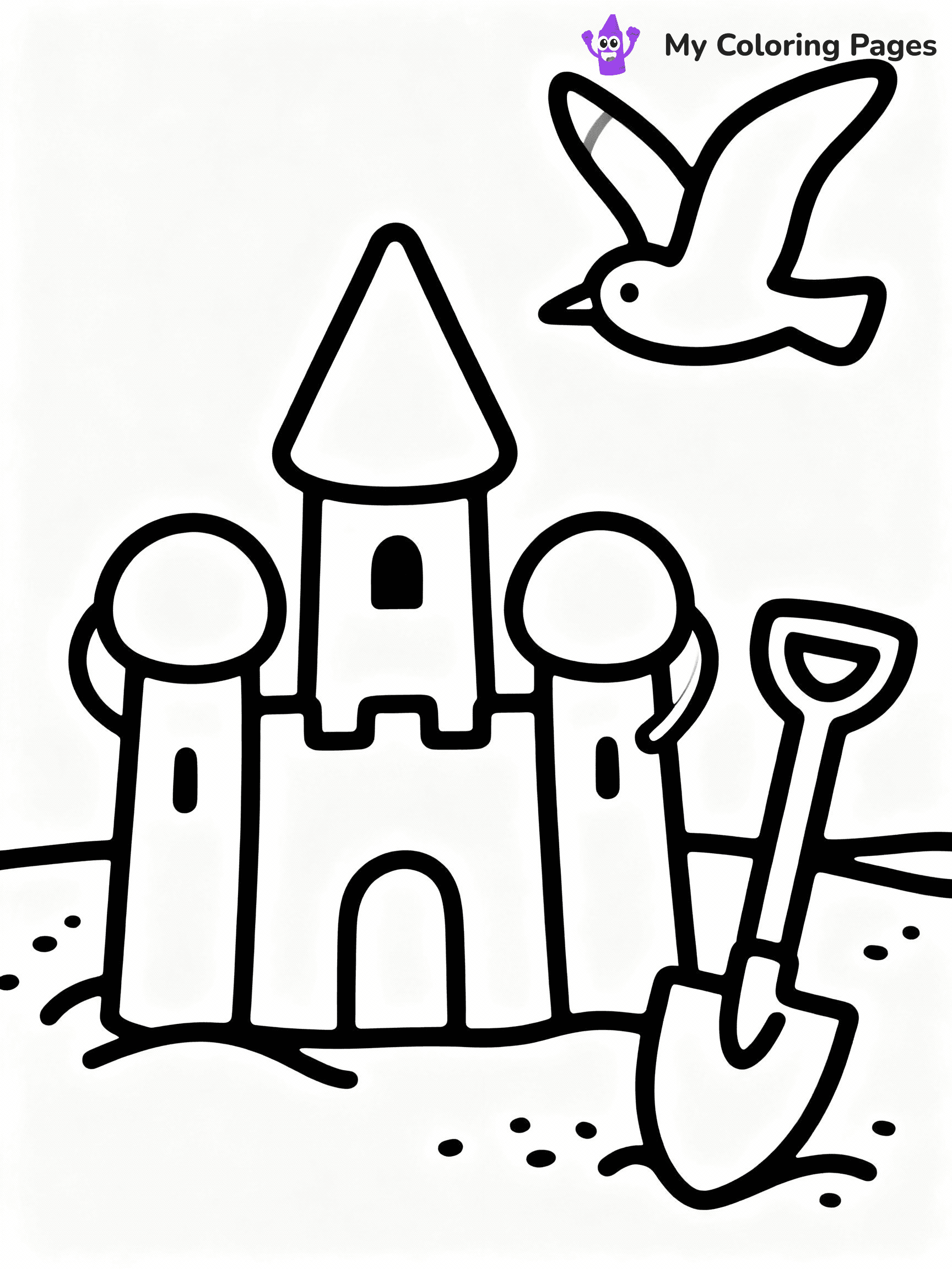 ⚠️ CRITICAL REQUIREMENT - ABSOLUTE BLACK AND WHITE ONLY ⚠️
This MUST be a BLACK AND WHITE line drawing ONLY. NO COLORS whatsoever.
- ONLY pure black lines (#000000) on pure white background (#FFFFFF)
- ABSOLUTELY NO colors, NO shading, NO gradients, NO grayscale
- If there are ANY colors in the output, the image is REJECTED
- This is a COLORING PAGE - meant to be COLORED IN by children
- The output must be UNCOLORED line art ready for coloring
⚠️ SUBJECT TO DRAW: Beach scene with sandcastle, bucket and spade, seagull flying above, cheerful summer vibe
(REMEMBER: Output must be BLACK AND WHITE line art only, NOT colored!)
# COLORING PAGE: BLACK OUTLINES ONLY - WHITE BACKGROUND MANDATORY
Create a **coloring book page** using EXACTLY two values: black lines, white space.
## NON-NEGOTIABLE BINARY RULES
- **ONLY #000000 (black) and #FFFFFF (white)** - NO other values exist
- **EVERY PIXEL = BLACK OR WHITE** - no gray/shading/antialiasing
- **WHITE BACKGROUND MANDATORY** - entire canvas stays white
- **ALL SHAPES HOLLOW** - everything is empty outlines waiting to be colored
- **FORBIDDEN:** fills, shading, gradients, patterns, textures, colors
- **NO SOLID REGIONS** - if it's not a thin line, it's wrong
## Universal Line Standards
- Black outlines ONLY - thin, uniform weight
- Every shape completely empty inside
- Closed contours suitable for coloring
- Simple flat illustration - zero depth/3D/realism
- **Style:** Whimsical Doodle Art Alley - rounded, friendly outlines (unless specified)
## Everything = Outline Only
- Characters/animals: hollow shapes
- Objects/clothing: empty contours
- Backgrounds/scenery: line work only
- Natural elements: outlined forms
- Dark/night areas: don't exist (use outlined symbols)
- Textures/patterns: convert to simple lines
## The Test
Can a child color EVERY white space with crayons? If any area is pre-filled/shaded/gray or colored in, it FAILS. Every shape must be waiting to receive color.
**FINAL OUTPUT**: Binary coloring page. Black lines define shapes. White spaces ready for coloring. Nothing else exists. No exceptions. Print-ready.
⚠️ FINAL REMINDER: Draw the subject "Beach scene with sandcastle, bucket and spade, seagull flying above, cheerful summer vibe" as BLACK AND WHITE line art. Zero colors in output.