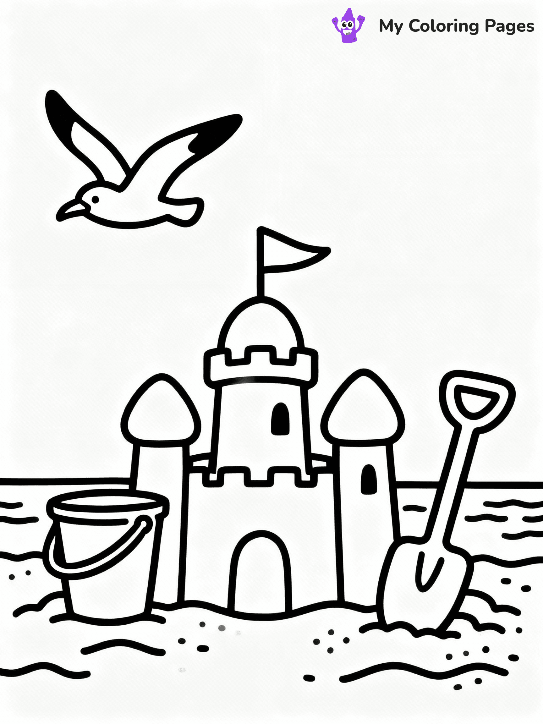 ⚠️ CRITICAL REQUIREMENT - ABSOLUTE BLACK AND WHITE ONLY ⚠️
This MUST be a BLACK AND WHITE line drawing ONLY. NO COLORS whatsoever.
- ONLY pure black lines (#000000) on pure white background (#FFFFFF)
- ABSOLUTELY NO colors, NO shading, NO gradients, NO grayscale
- If there are ANY colors in the output, the image is REJECTED
- This is a COLORING PAGE - meant to be COLORED IN by children
- The output must be UNCOLORED line art ready for coloring
⚠️ SUBJECT TO DRAW: Beach scene with sandcastle, bucket and spade, seagull flying above, cheerful summer vibe
(REMEMBER: Output must be BLACK AND WHITE line art only, NOT colored!)
# COLORING PAGE: BLACK OUTLINES ONLY - WHITE BACKGROUND MANDATORY
Create a **coloring book page** using EXACTLY two values: black lines, white space.
## NON-NEGOTIABLE BINARY RULES
- **ONLY #000000 (black) and #FFFFFF (white)** - NO other values exist
- **EVERY PIXEL = BLACK OR WHITE** - no gray/shading/antialiasing
- **WHITE BACKGROUND MANDATORY** - entire canvas stays white
- **ALL SHAPES HOLLOW** - everything is empty outlines waiting to be colored
- **FORBIDDEN:** fills, shading, gradients, patterns, textures, colors
- **NO SOLID REGIONS** - if it's not a thin line, it's wrong
## Universal Line Standards
- Black outlines ONLY - thin, uniform weight
- Every shape completely empty inside
- Closed contours suitable for coloring
- Simple flat illustration - zero depth/3D/realism
- **Style:** Whimsical Doodle Art Alley - rounded, friendly outlines (unless specified)
## Everything = Outline Only
- Characters/animals: hollow shapes
- Objects/clothing: empty contours
- Backgrounds/scenery: line work only
- Natural elements: outlined forms
- Dark/night areas: don't exist (use outlined symbols)
- Textures/patterns: convert to simple lines
## The Test
Can a child color EVERY white space with crayons? If any area is pre-filled/shaded/gray or colored in, it FAILS. Every shape must be waiting to receive color.
**FINAL OUTPUT**: Binary coloring page. Black lines define shapes. White spaces ready for coloring. Nothing else exists. No exceptions. Print-ready.
⚠️ FINAL REMINDER: Draw the subject "Beach scene with sandcastle, bucket and spade, seagull flying above, cheerful summer vibe" as BLACK AND WHITE line art. Zero colors in output.