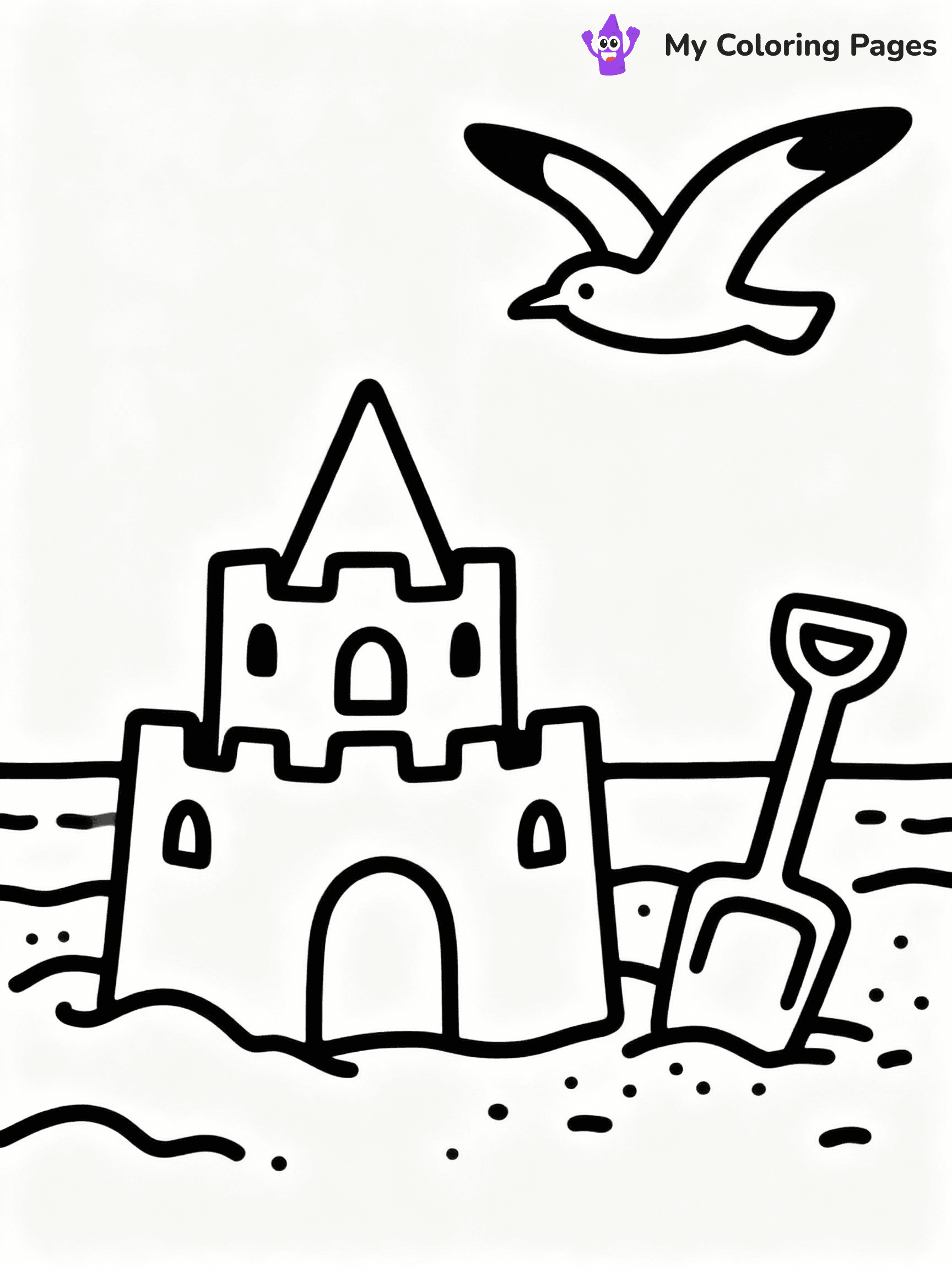 ⚠️ CRITICAL REQUIREMENT - ABSOLUTE BLACK AND WHITE ONLY ⚠️
This MUST be a BLACK AND WHITE line drawing ONLY. NO COLORS whatsoever.
- ONLY pure black lines (#000000) on pure white background (#FFFFFF)
- ABSOLUTELY NO colors, NO shading, NO gradients, NO grayscale
- If there are ANY colors in the output, the image is REJECTED
- This is a COLORING PAGE - meant to be COLORED IN by children
- The output must be UNCOLORED line art ready for coloring
⚠️ SUBJECT TO DRAW: Beach scene with sandcastle, bucket and spade, seagull flying above, cheerful summer vibe
(REMEMBER: Output must be BLACK AND WHITE line art only, NOT colored!)
# COLORING PAGE: BLACK OUTLINES ONLY - WHITE BACKGROUND MANDATORY
Create a **coloring book page** using EXACTLY two values: black lines, white space.
## NON-NEGOTIABLE BINARY RULES
- **ONLY #000000 (black) and #FFFFFF (white)** - NO other values exist
- **EVERY PIXEL = BLACK OR WHITE** - no gray/shading/antialiasing
- **WHITE BACKGROUND MANDATORY** - entire canvas stays white
- **ALL SHAPES HOLLOW** - everything is empty outlines waiting to be colored
- **FORBIDDEN:** fills, shading, gradients, patterns, textures, colors
- **NO SOLID REGIONS** - if it's not a thin line, it's wrong
## Universal Line Standards
- Black outlines ONLY - thin, uniform weight
- Every shape completely empty inside
- Closed contours suitable for coloring
- Simple flat illustration - zero depth/3D/realism
- **Style:** Whimsical Doodle Art Alley - rounded, friendly outlines (unless specified)
## Everything = Outline Only
- Characters/animals: hollow shapes
- Objects/clothing: empty contours
- Backgrounds/scenery: line work only
- Natural elements: outlined forms
- Dark/night areas: don't exist (use outlined symbols)
- Textures/patterns: convert to simple lines
## The Test
Can a child color EVERY white space with crayons? If any area is pre-filled/shaded/gray or colored in, it FAILS. Every shape must be waiting to receive color.
**FINAL OUTPUT**: Binary coloring page. Black lines define shapes. White spaces ready for coloring. Nothing else exists. No exceptions. Print-ready.
⚠️ FINAL REMINDER: Draw the subject "Beach scene with sandcastle, bucket and spade, seagull flying above, cheerful summer vibe" as BLACK AND WHITE line art. Zero colors in output.