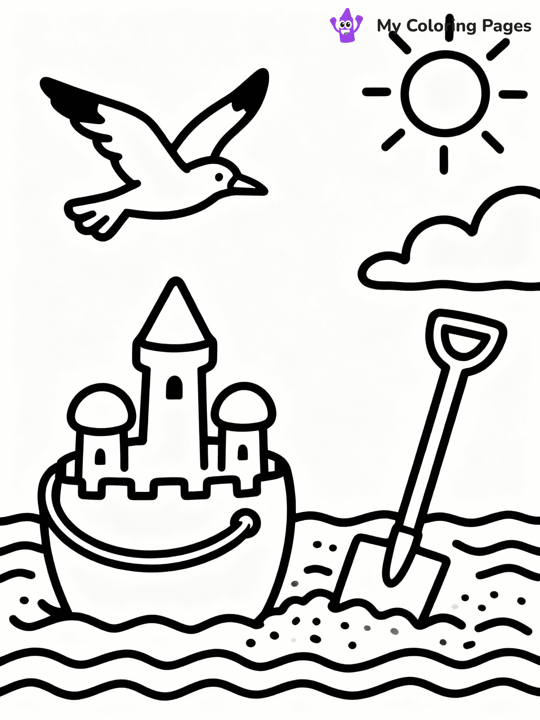 ⚠️ CRITICAL REQUIREMENT - ABSOLUTE BLACK AND WHITE ONLY ⚠️
This MUST be a BLACK AND WHITE line drawing ONLY. NO COLORS whatsoever.
- ONLY pure black lines (#000000) on pure white background (#FFFFFF)
- ABSOLUTELY NO colors, NO shading, NO gradients, NO grayscale
- If there are ANY colors in the output, the image is REJECTED
- This is a COLORING PAGE - meant to be COLORED IN by children
- The output must be UNCOLORED line art ready for coloring
⚠️ SUBJECT TO DRAW: Beach scene with sandcastle, bucket and spade, seagull flying above, cheerful summer vibe
(REMEMBER: Output must be BLACK AND WHITE line art only, NOT colored!)
# COLORING PAGE: BLACK OUTLINES ONLY - WHITE BACKGROUND MANDATORY
Create a **coloring book page** using EXACTLY two values: black lines, white space.
## NON-NEGOTIABLE BINARY RULES
- **ONLY #000000 (black) and #FFFFFF (white)** - NO other values exist
- **EVERY PIXEL = BLACK OR WHITE** - no gray/shading/antialiasing
- **WHITE BACKGROUND MANDATORY** - entire canvas stays white
- **ALL SHAPES HOLLOW** - everything is empty outlines waiting to be colored
- **FORBIDDEN:** fills, shading, gradients, patterns, textures, colors
- **NO SOLID REGIONS** - if it's not a thin line, it's wrong
## Universal Line Standards
- Black outlines ONLY - thin, uniform weight
- Every shape completely empty inside
- Closed contours suitable for coloring
- Simple flat illustration - zero depth/3D/realism
- **Style:** Whimsical Doodle Art Alley - rounded, friendly outlines (unless specified)
## Everything = Outline Only
- Characters/animals: hollow shapes
- Objects/clothing: empty contours
- Backgrounds/scenery: line work only
- Natural elements: outlined forms
- Dark/night areas: don't exist (use outlined symbols)
- Textures/patterns: convert to simple lines
## The Test
Can a child color EVERY white space with crayons? If any area is pre-filled/shaded/gray or colored in, it FAILS. Every shape must be waiting to receive color.
**FINAL OUTPUT**: Binary coloring page. Black lines define shapes. White spaces ready for coloring. Nothing else exists. No exceptions. Print-ready.
⚠️ FINAL REMINDER: Draw the subject "Beach scene with sandcastle, bucket and spade, seagull flying above, cheerful summer vibe" as BLACK AND WHITE line art. Zero colors in output.