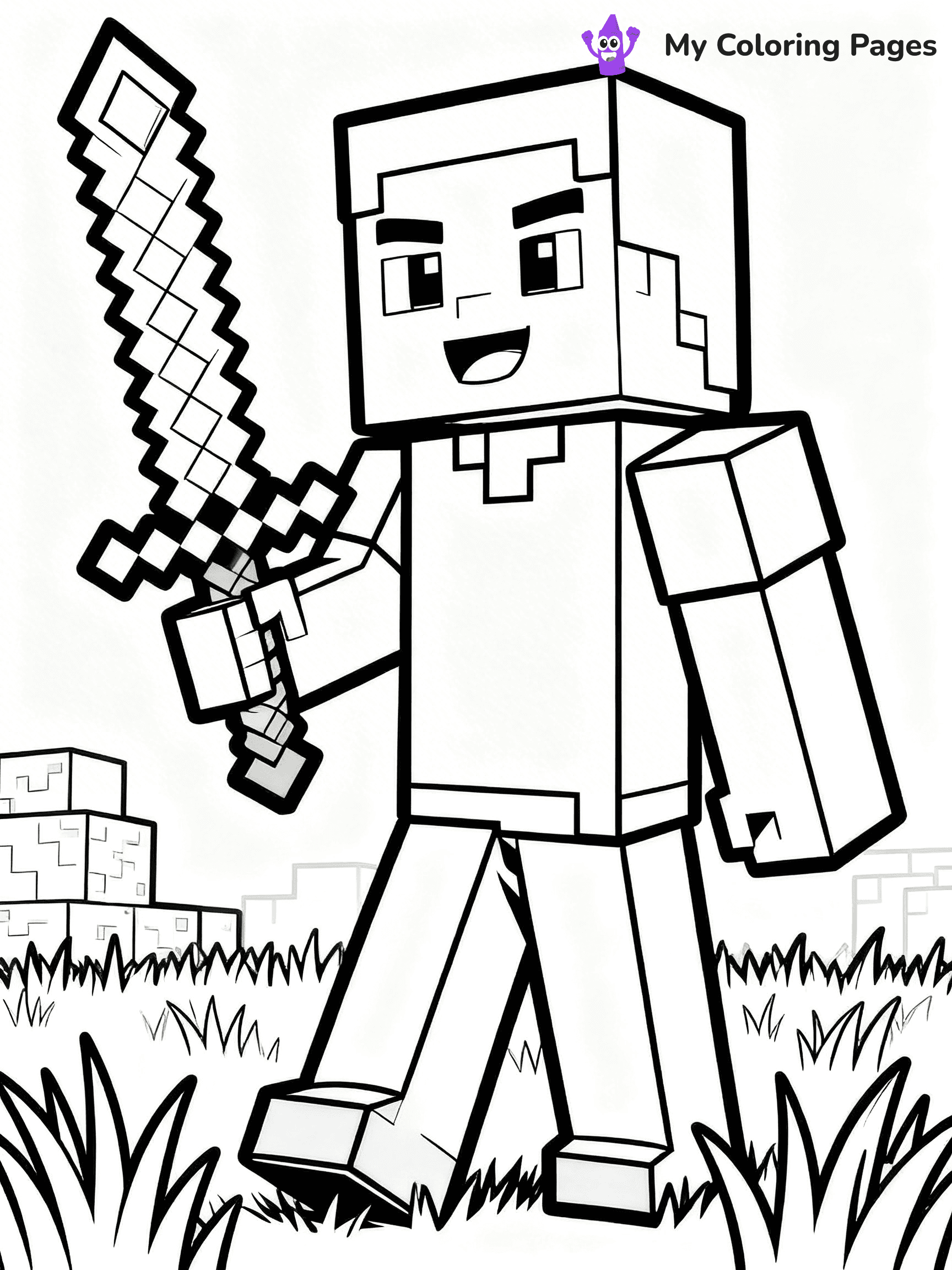 Sword Minecraft Coloring Pages - 37