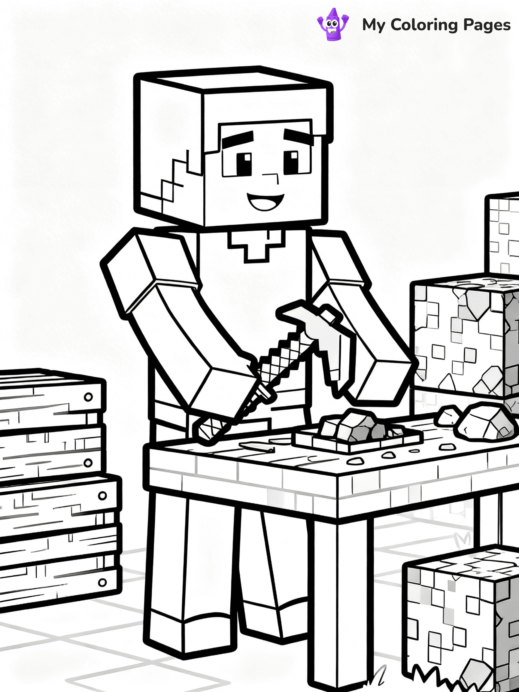 Sword Minecraft Coloring Pages - 35