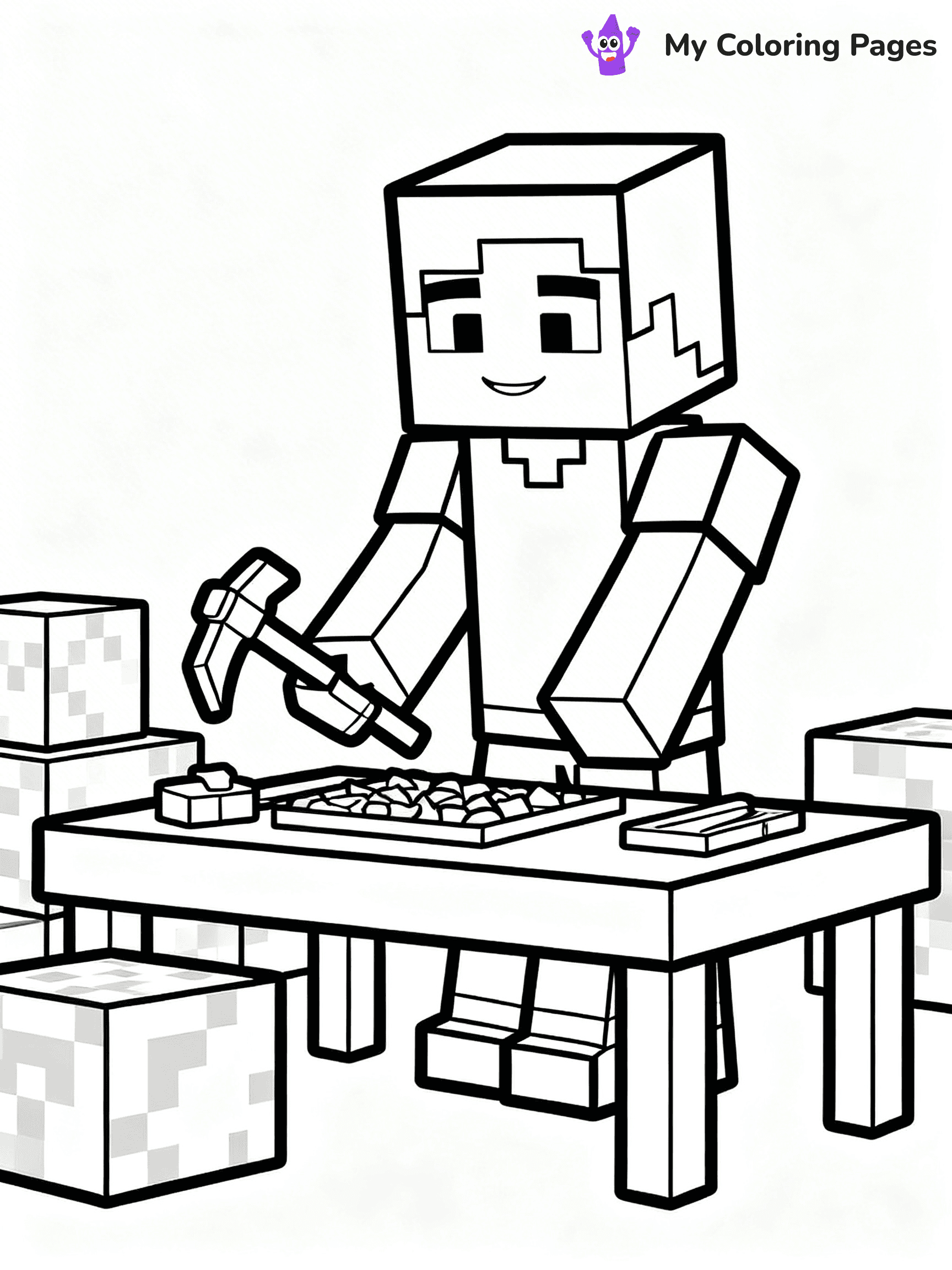 Sword Minecraft Coloring Pages - 33