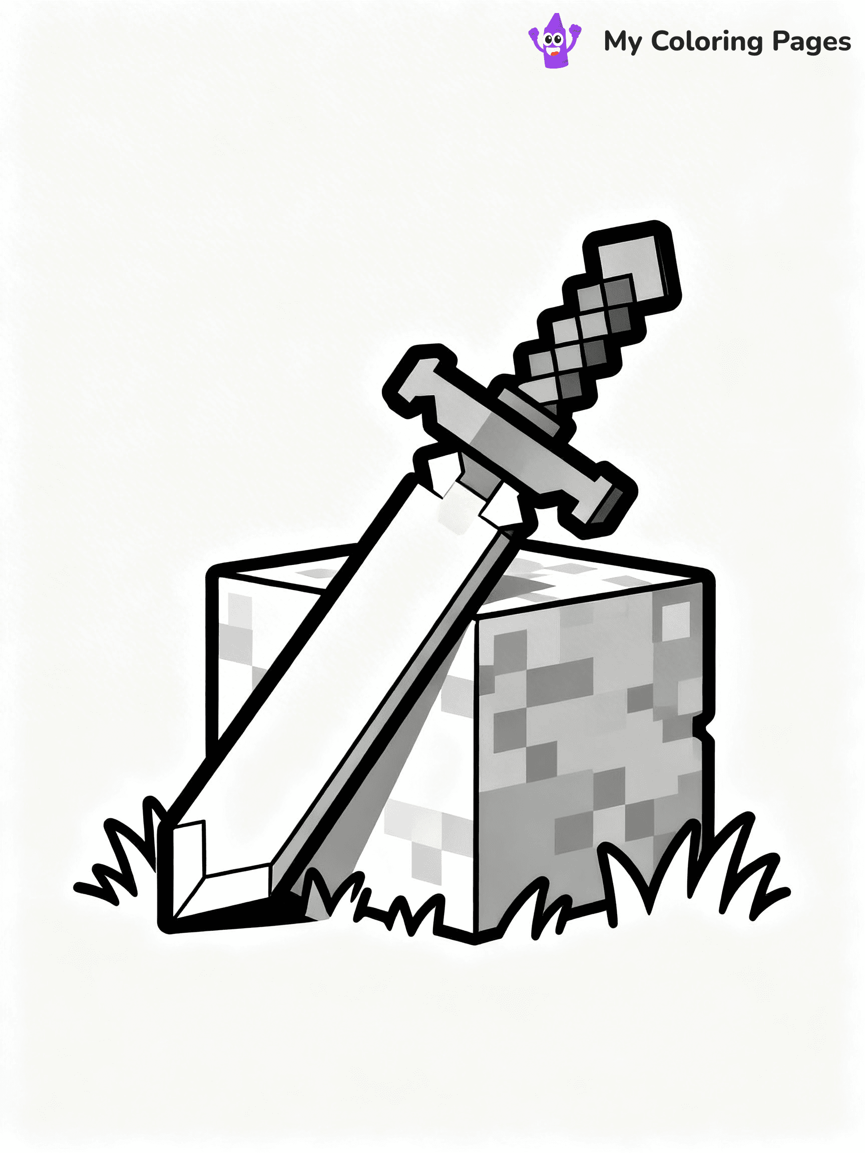 Sword Minecraft Coloring Pages - 21