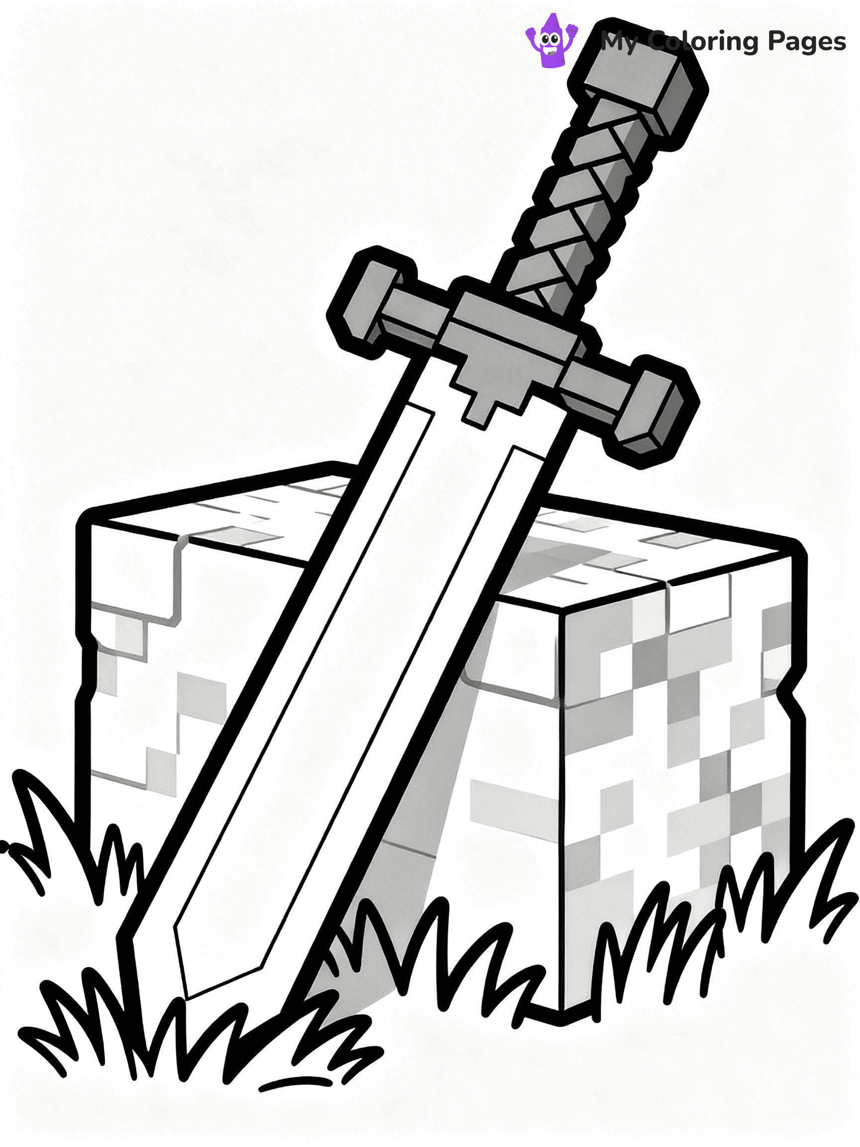 Sword Minecraft Coloring Pages - 20