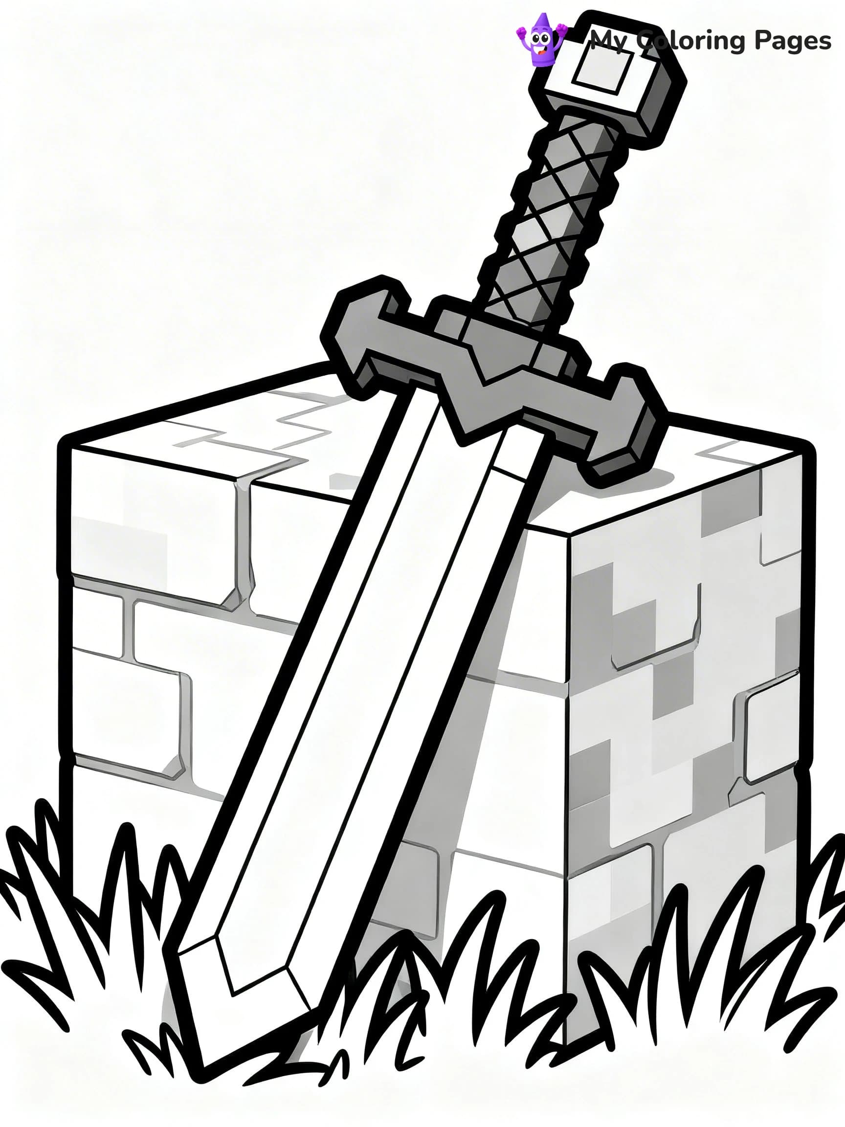 Sword Minecraft Coloring Pages - 19